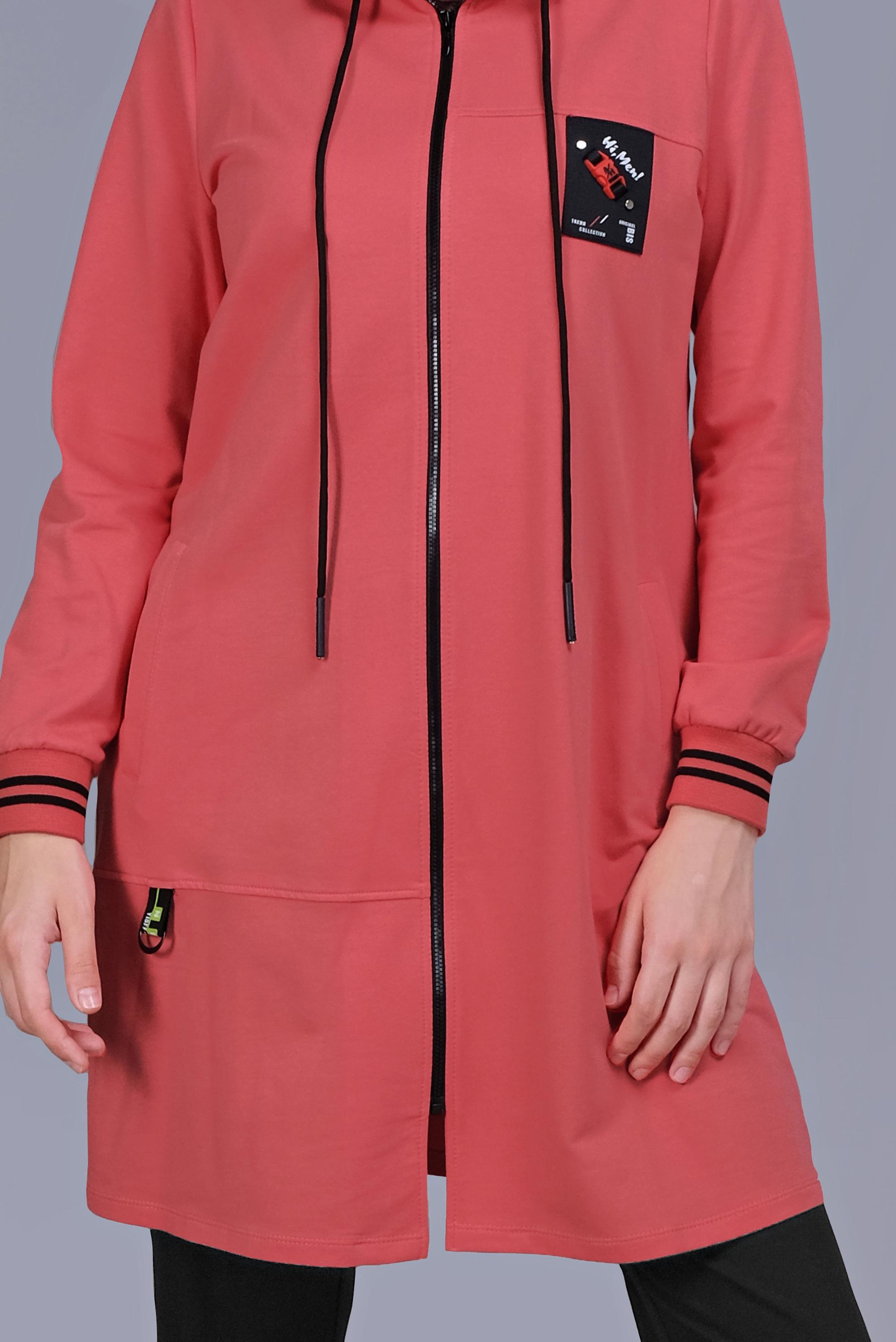 Tesettür giyim MERCAN FERMUARLI BAĞCIKLI İKİLİ PANTOLONLU TAKIM 41717