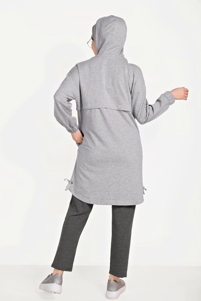 Vêtements hijab BRUN PANTALON DE SURVÊTEMENT IMPRIMÉ 70066  - ALVİNA