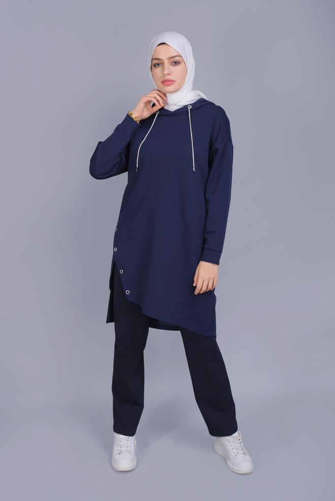 Vêtements hijab BLEU MARINE PANTALON EN COTON 70100  - ALVİNA