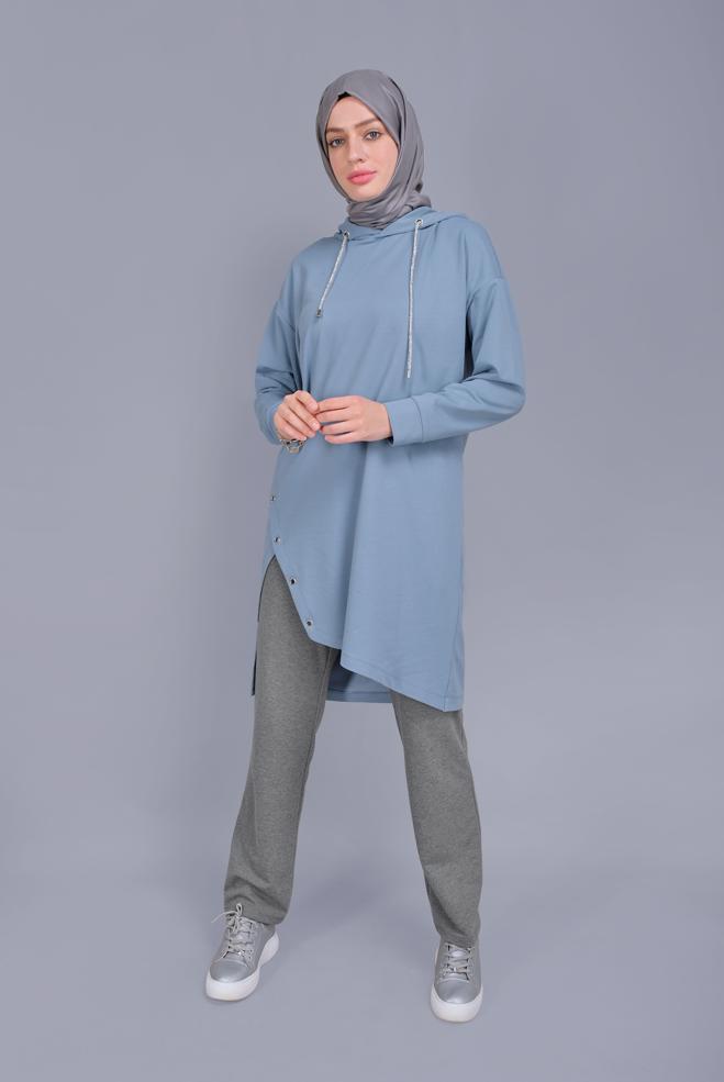 Hijab clothing GREY COTTON SWEATPANTS 70100  - ALVİNA