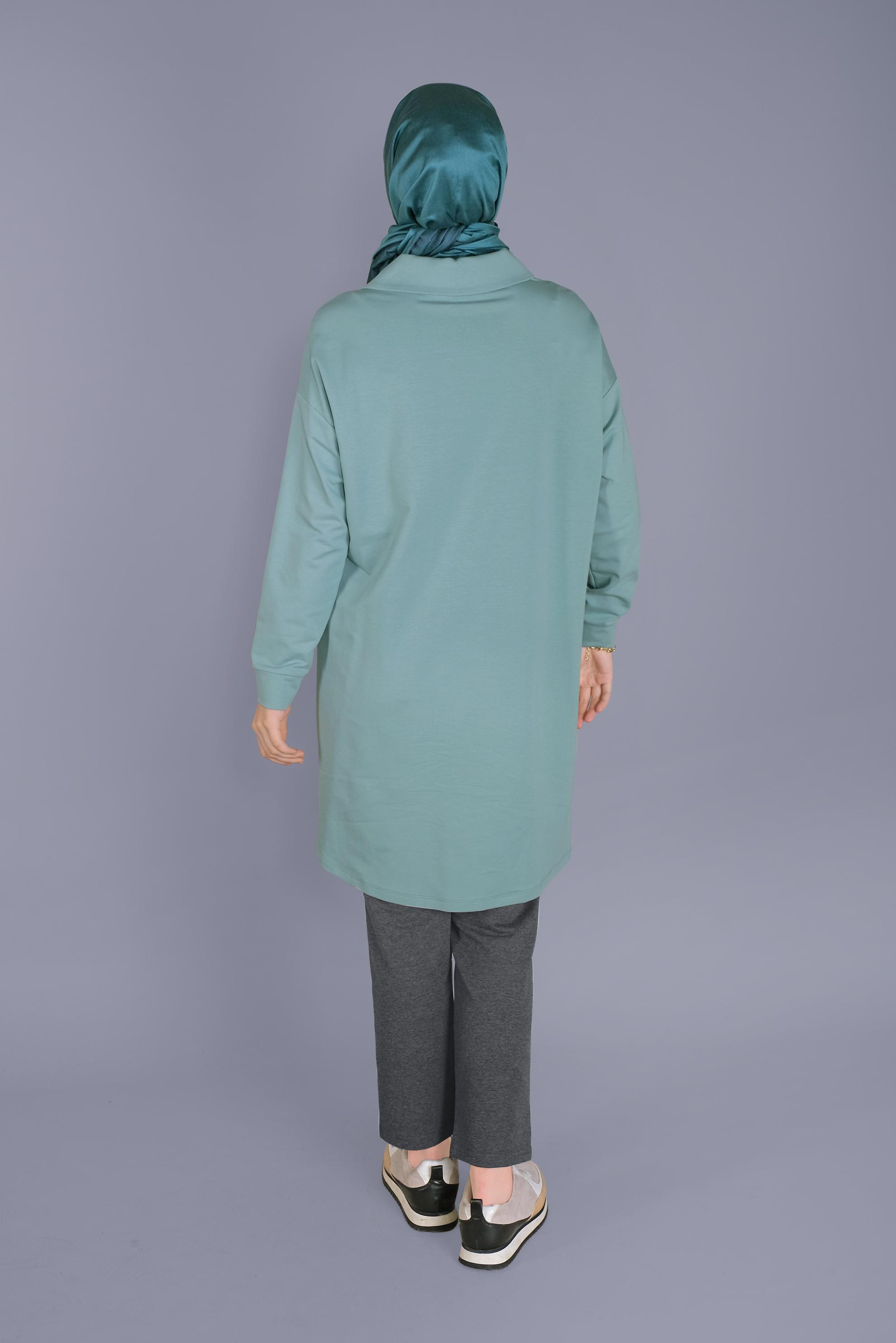 Tesettür giyim GRİ ARA BEL CEPLİ EŞOFMAN ALTI 70194 