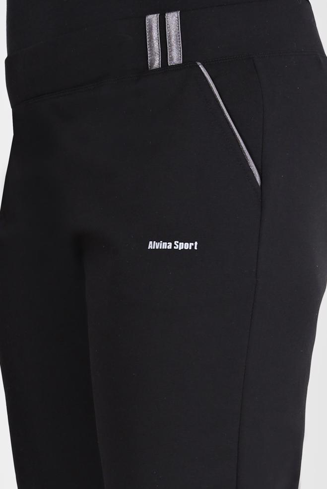 Hijab clothing BLACK SLOGAN DETAIL TRACKSUIT PANTS 70195  - ALVİNA
