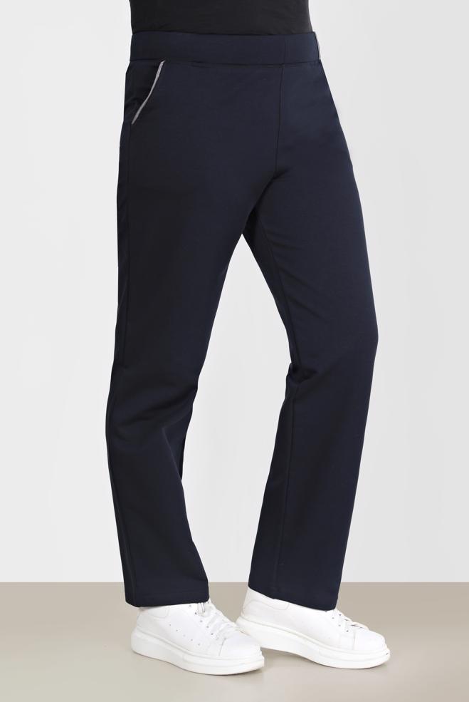 Hijab clothing NAVY BLUE SLOGAN DETAIL TRACKSUIT PANTS 70195  - ALVİNA