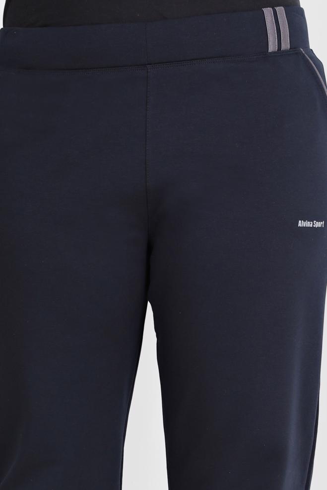Hijab clothing NAVY BLUE SLOGAN DETAIL TRACKSUIT PANTS 70195  - ALVİNA