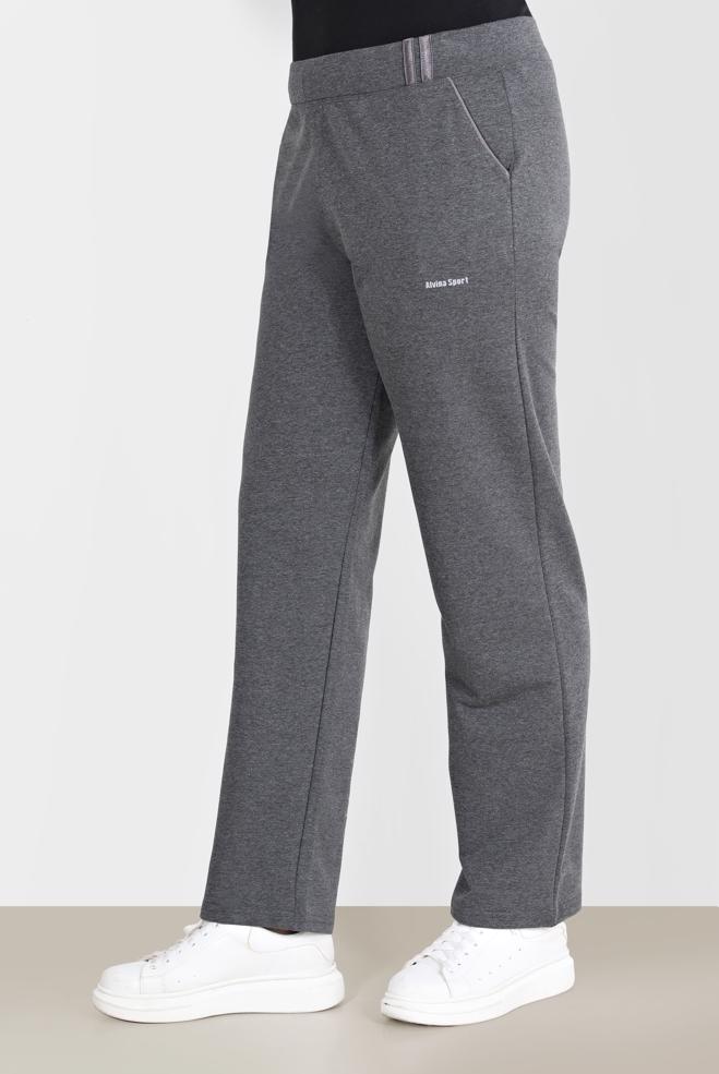Hijab clothing GREY SLOGAN DETAIL TRACKSUIT PANTS 70195  - ALVİNA