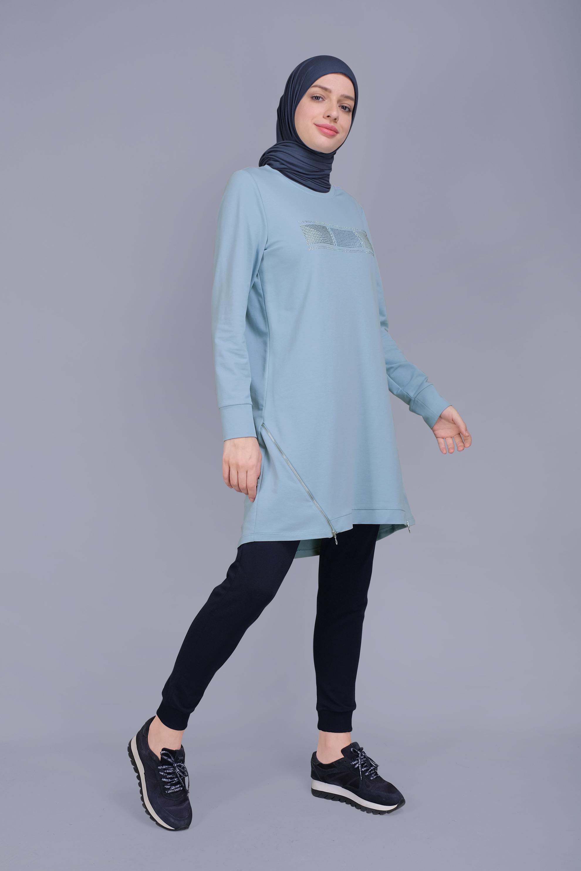Tesettür giyim LACİVERT PAÇASI LASTİKLİ EŞOFMAN ALTI 70197