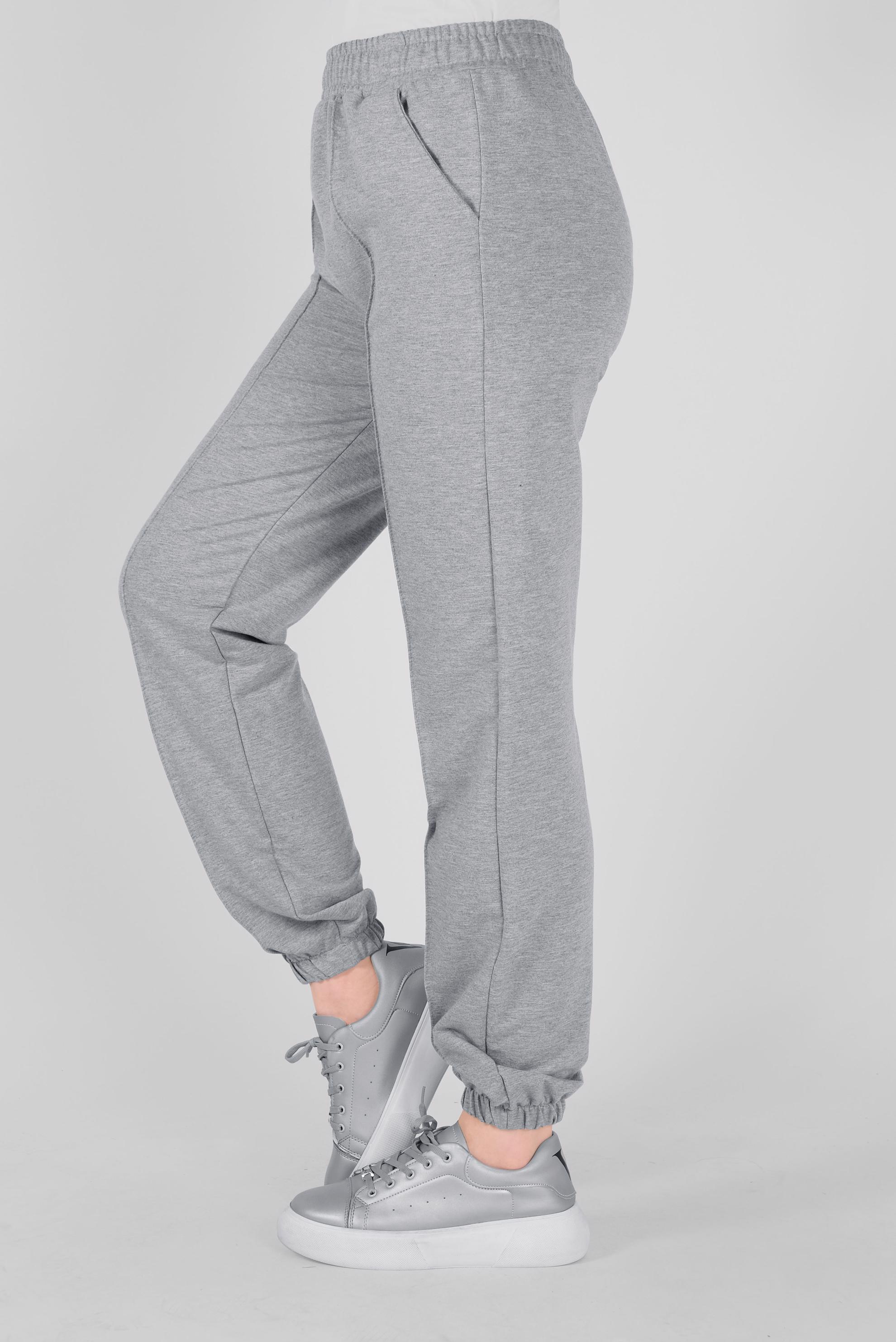 Tesettür giyim GRİ BİLEKTEN LASTİKLİ EŞOFMAN ALTI 70198 