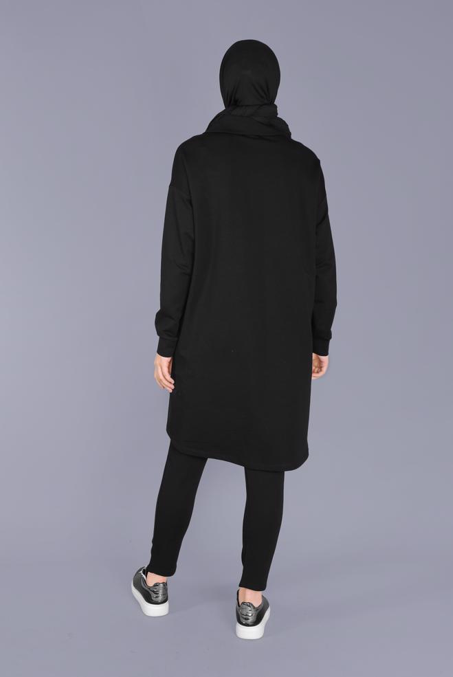 Hijab clothing BLACK CRESTED SWEATPANTS 70199  - ALVİNA