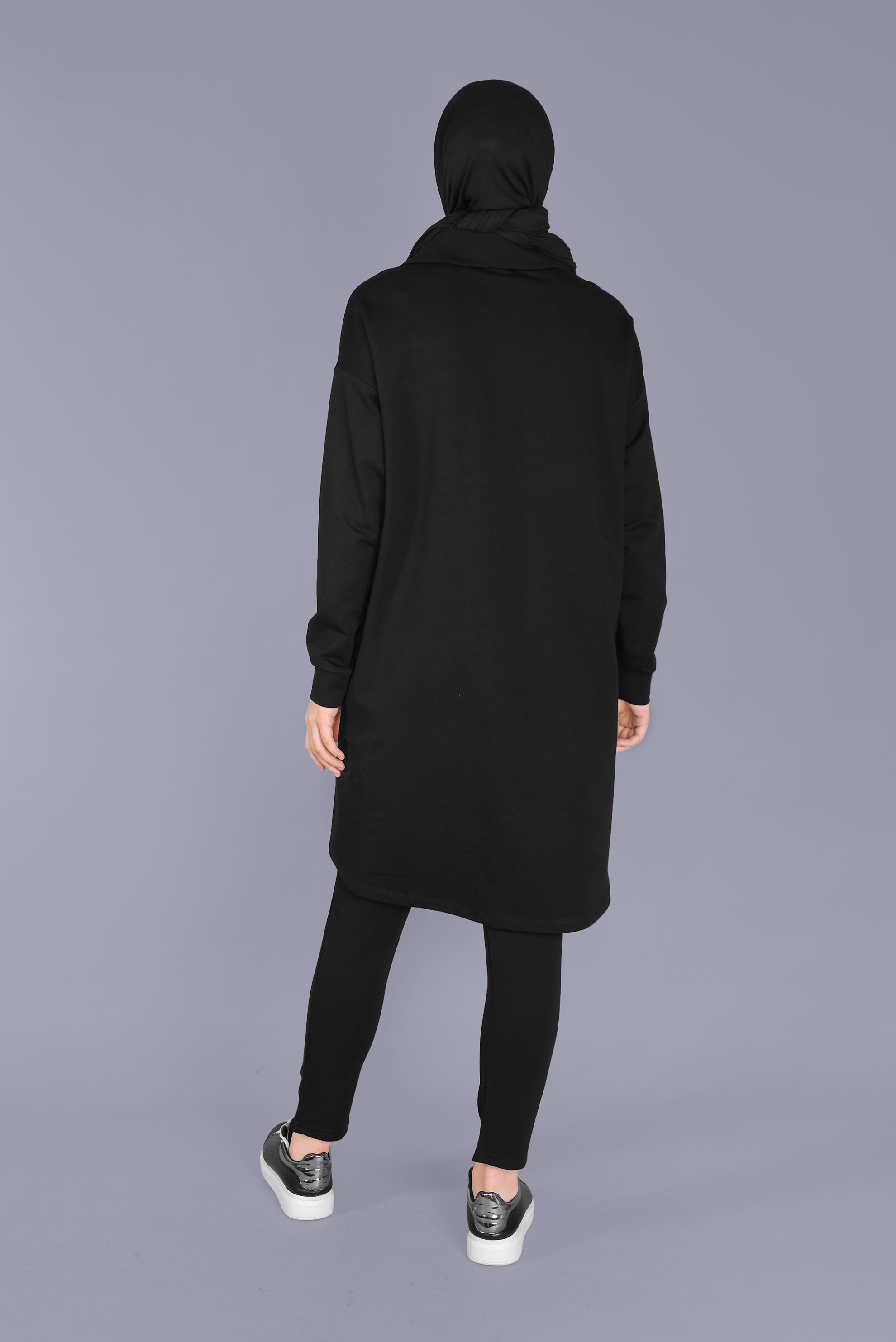 Hijab clothing BLACK CRESTED SWEATPANTS 70199 