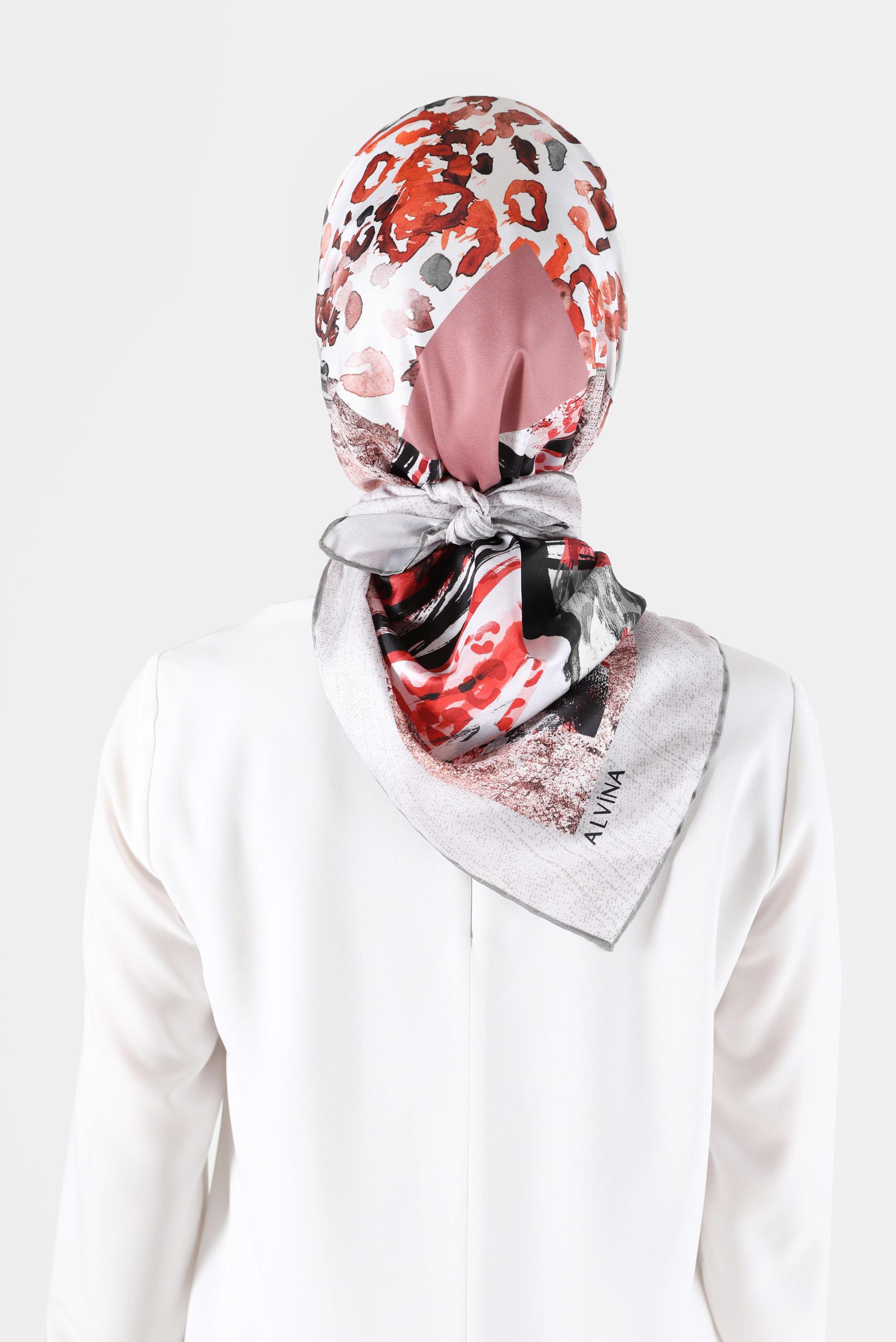 Tesettür giyim YEŞİL ALVİNA DİJİTAL TWİLL EŞARP 5050 