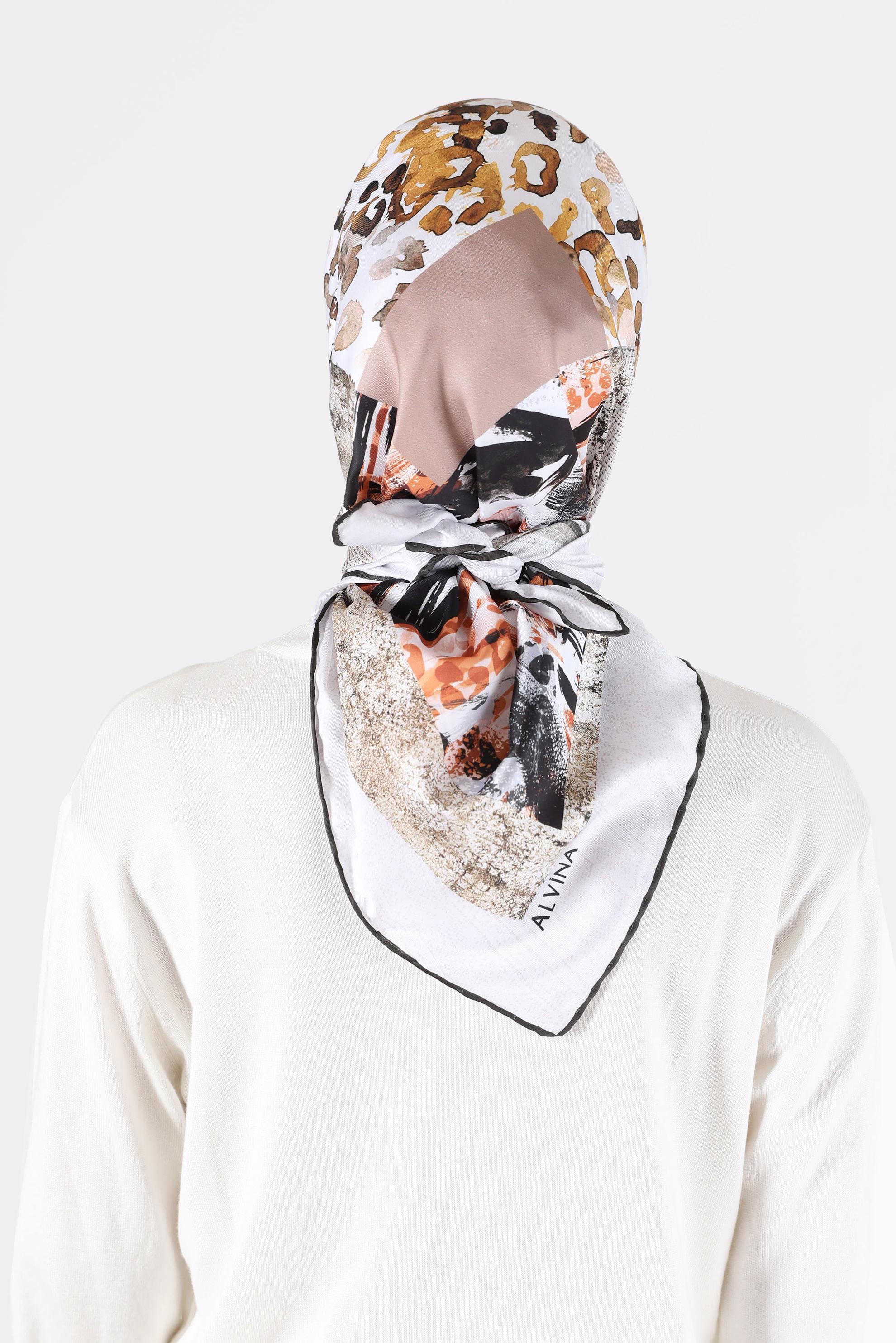 Tesettür giyim YEŞİL ALVİNA DİJİTAL TWİLL EŞARP 5050 