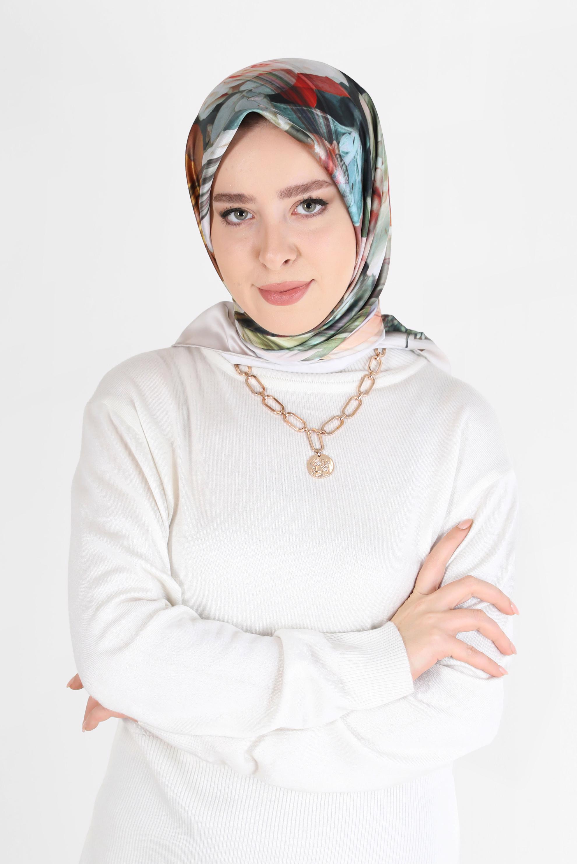 Tesettür giyim BEJ ALVİNA DİJİTAL EŞARP 5457 