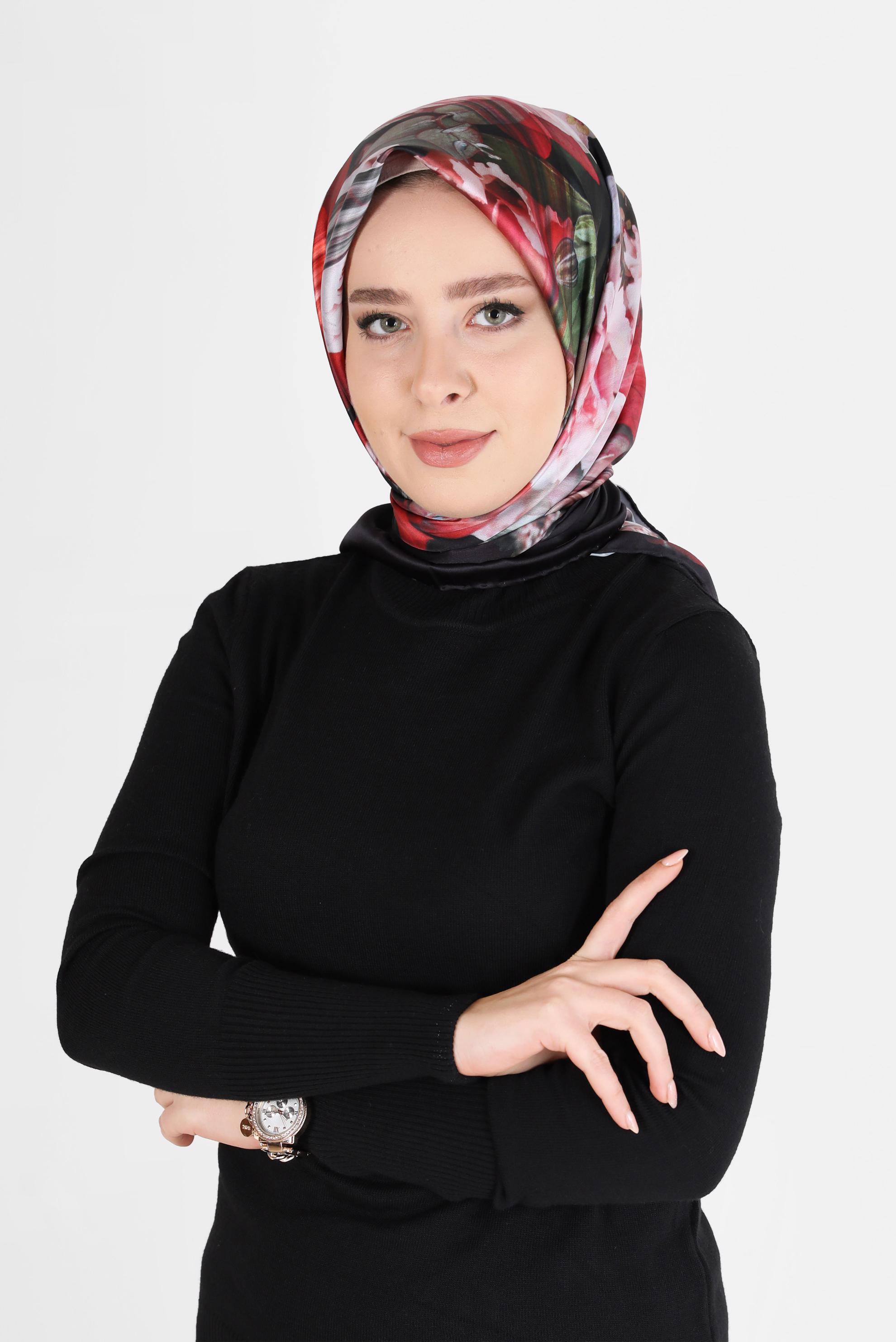 Tesettür giyim SİYAH ALVİNA DİJİTAL EŞARP 5457 