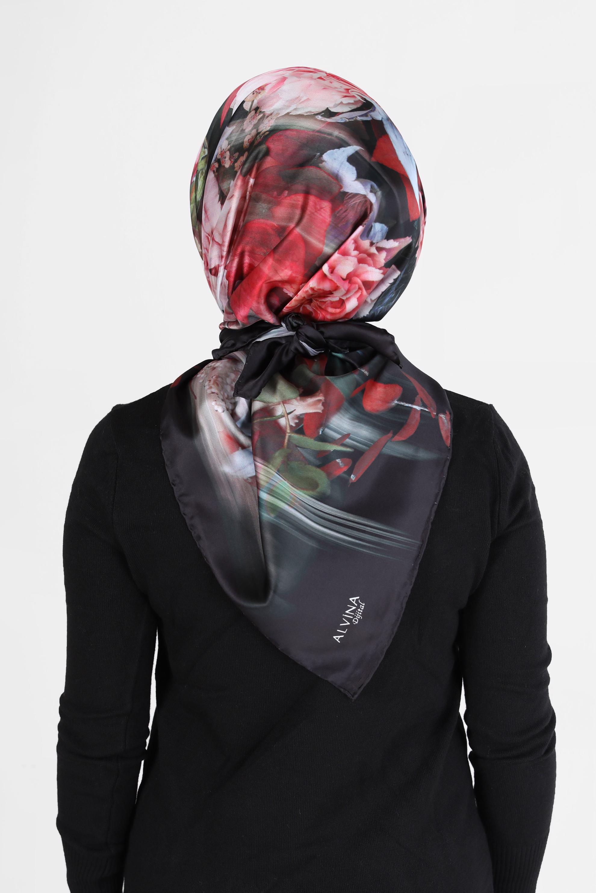 Tesettür giyim SİYAH ALVİNA DİJİTAL EŞARP 5457 