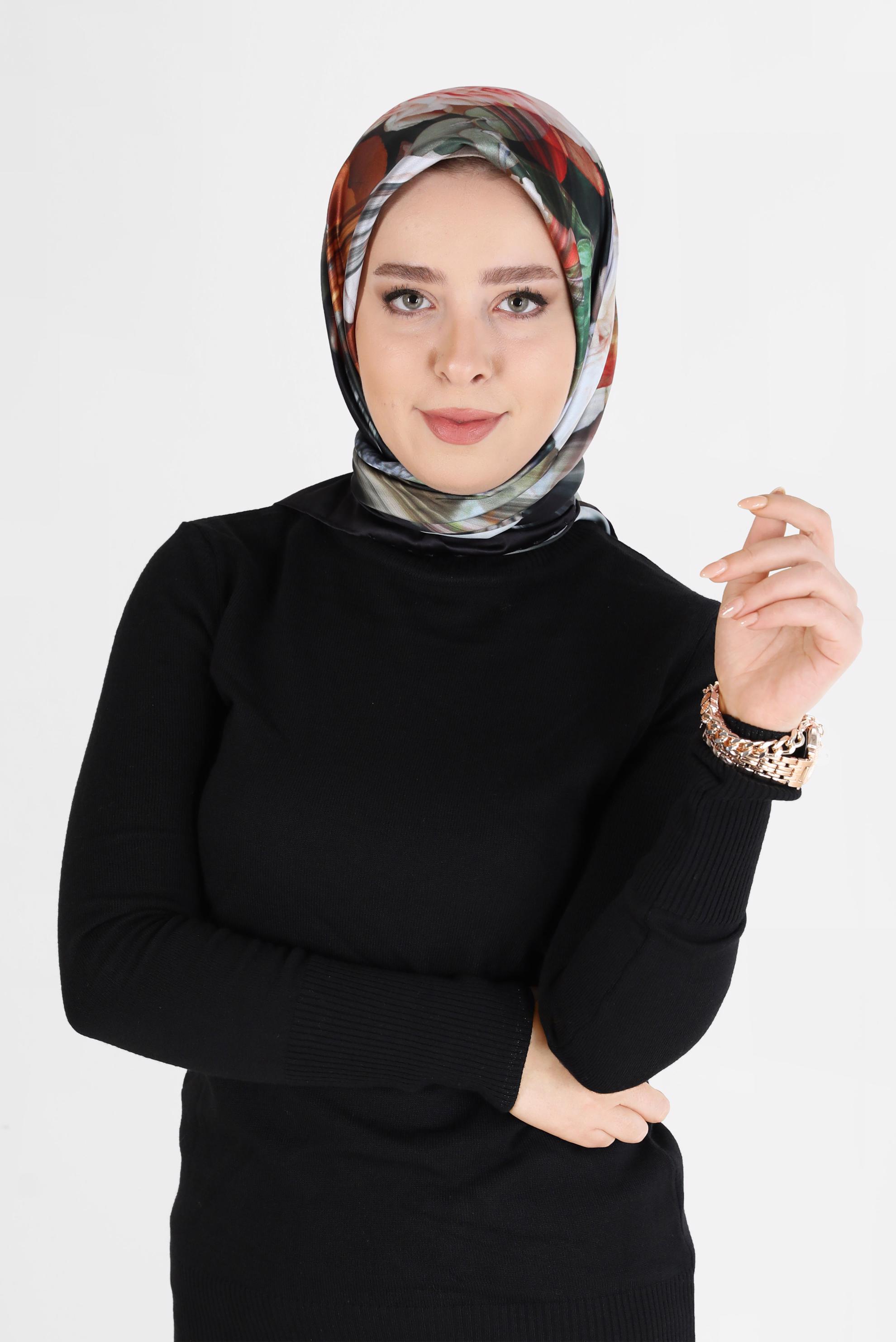 Tesettür giyim GRİ ALVİNA DİJİTAL EŞARP 5457 