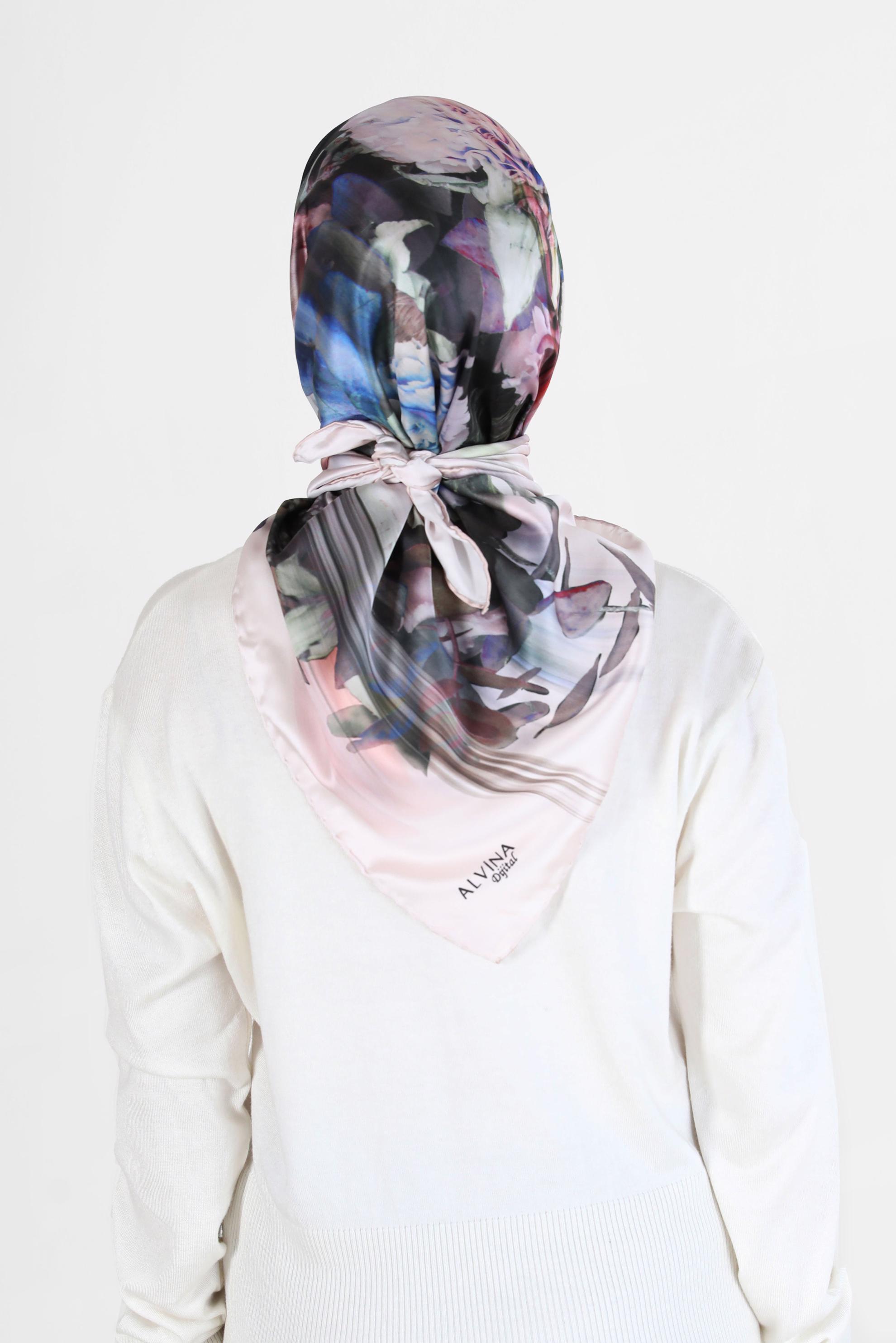 Tesettür giyim PUDRA ALVİNA DİJİTAL EŞARP 5457 