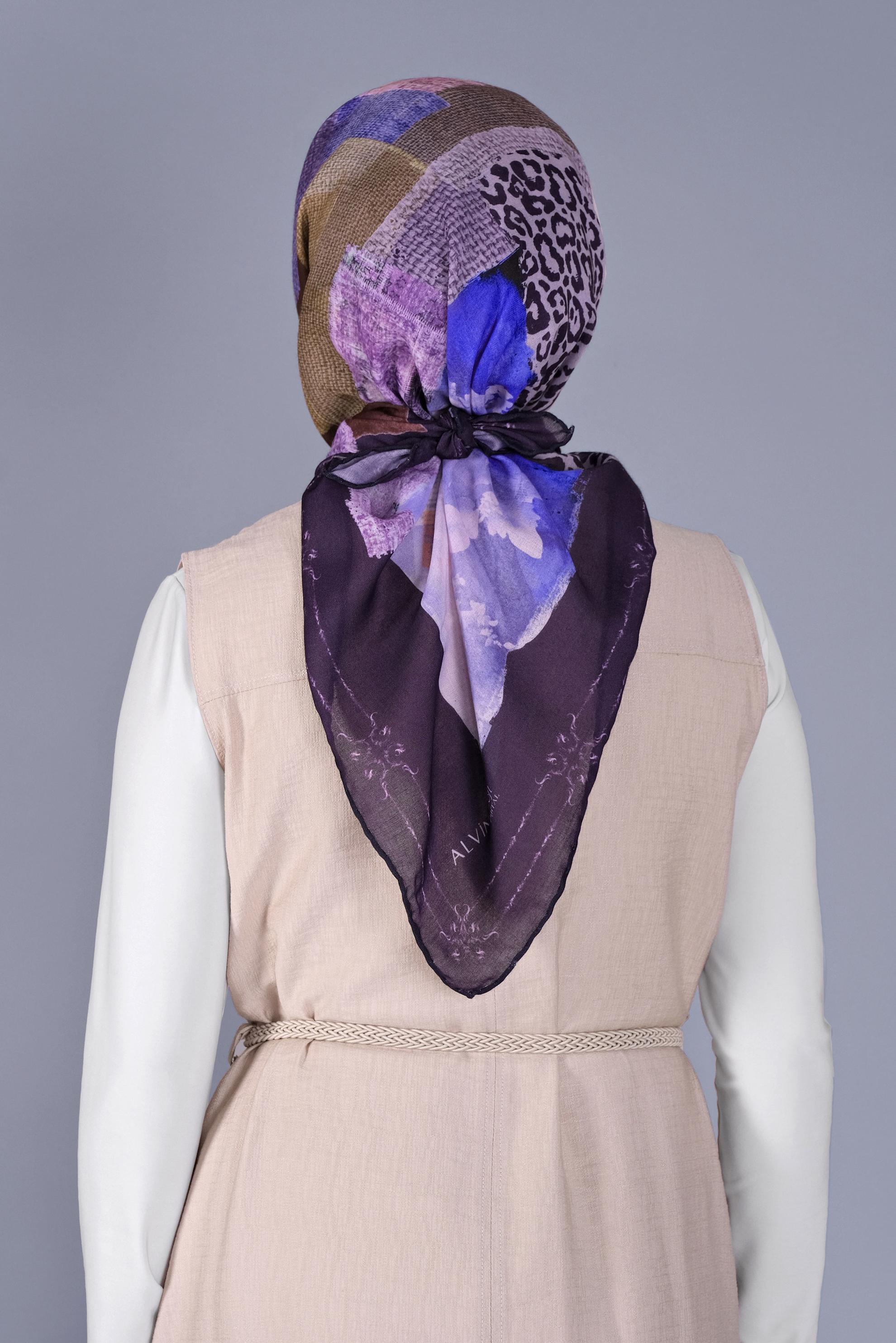 Tesettür giyim MOR ALVİNA DİJİTAL SOFT EŞARP 5459 