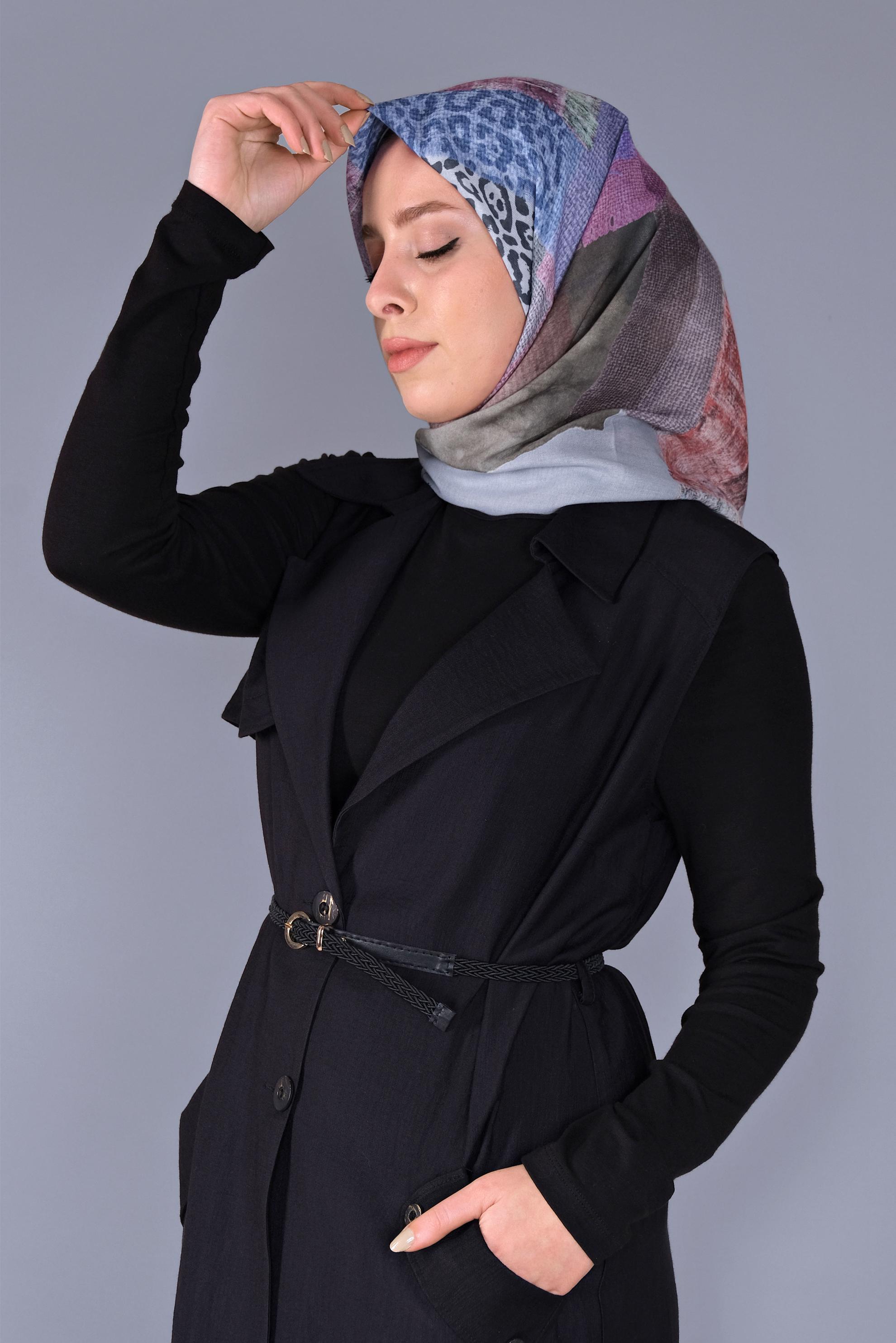 Tesettür giyim GÜMÜŞ ALVİNA DİJİTAL SOFT EŞARP 5459 