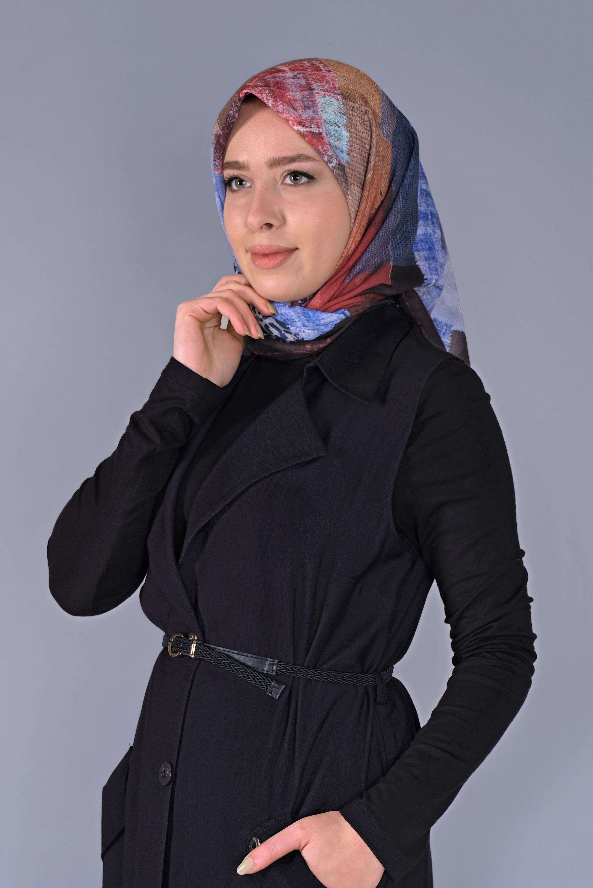 Vêtements hijab BLEU MARINE FOULARD ALVİNA 5459