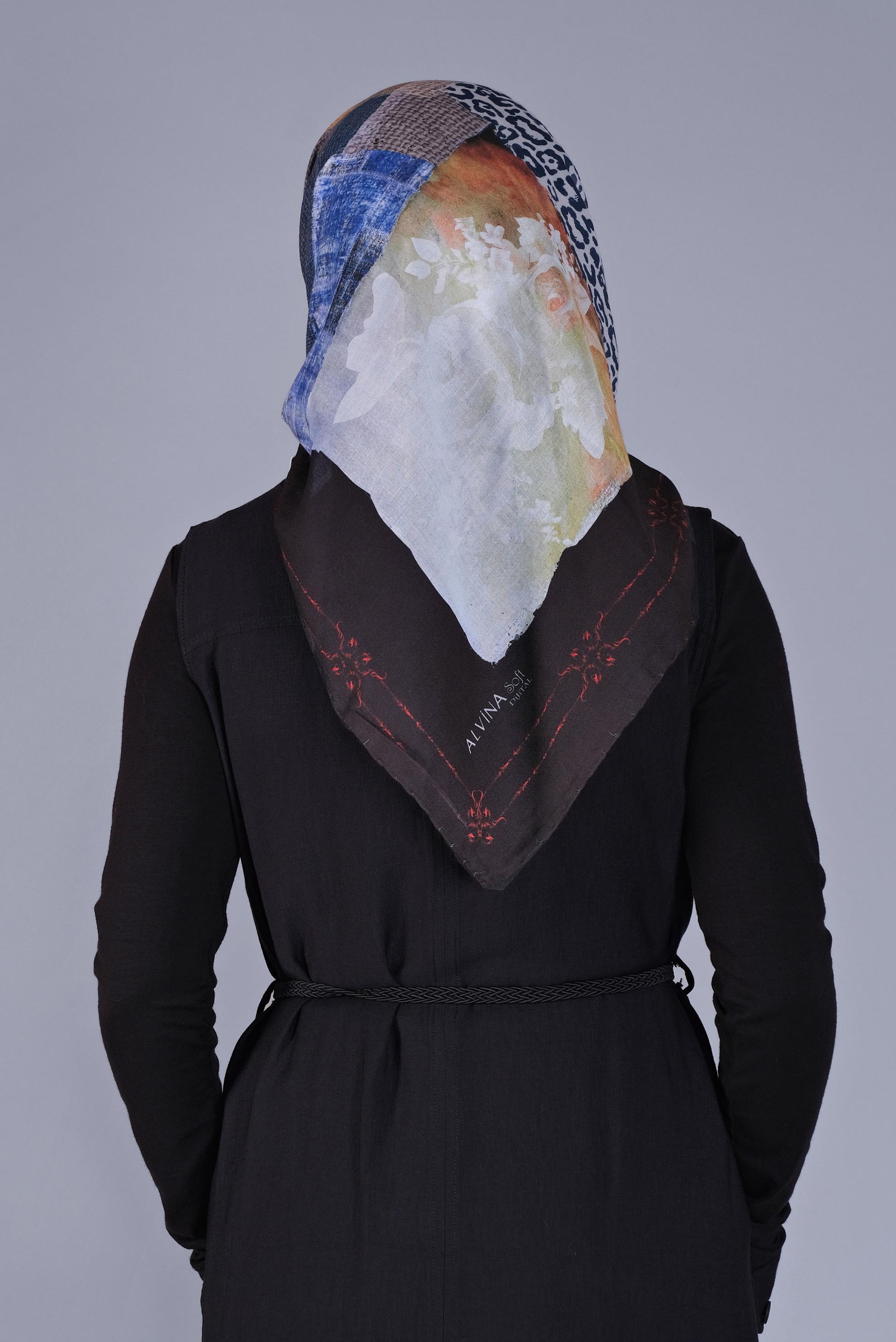 Vêtements hijab BLEU MARINE FOULARD ALVİNA 5459