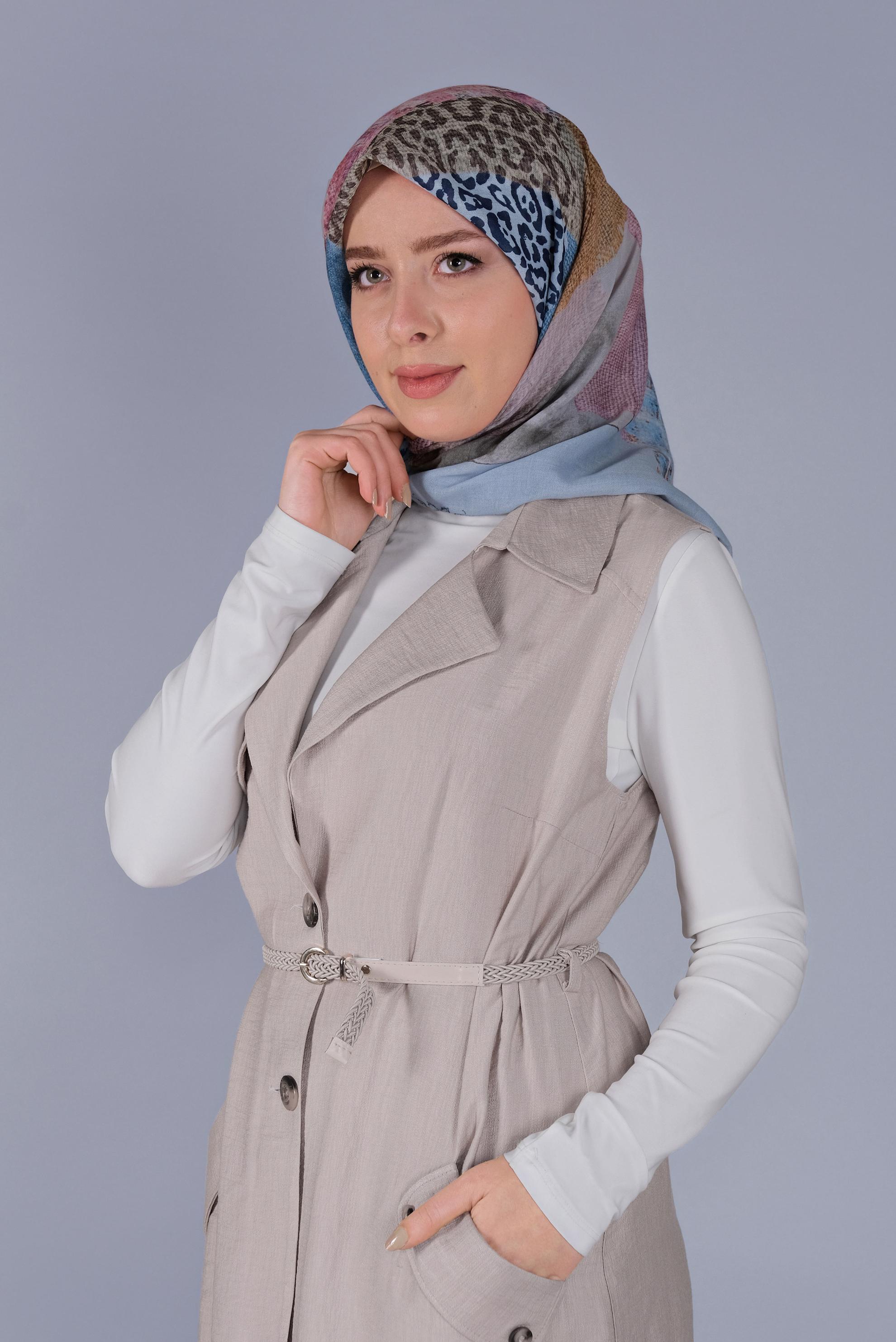 Tesettür giyim LACİVERT ALVİNA DİJİTAL SOFT EŞARP 5459 