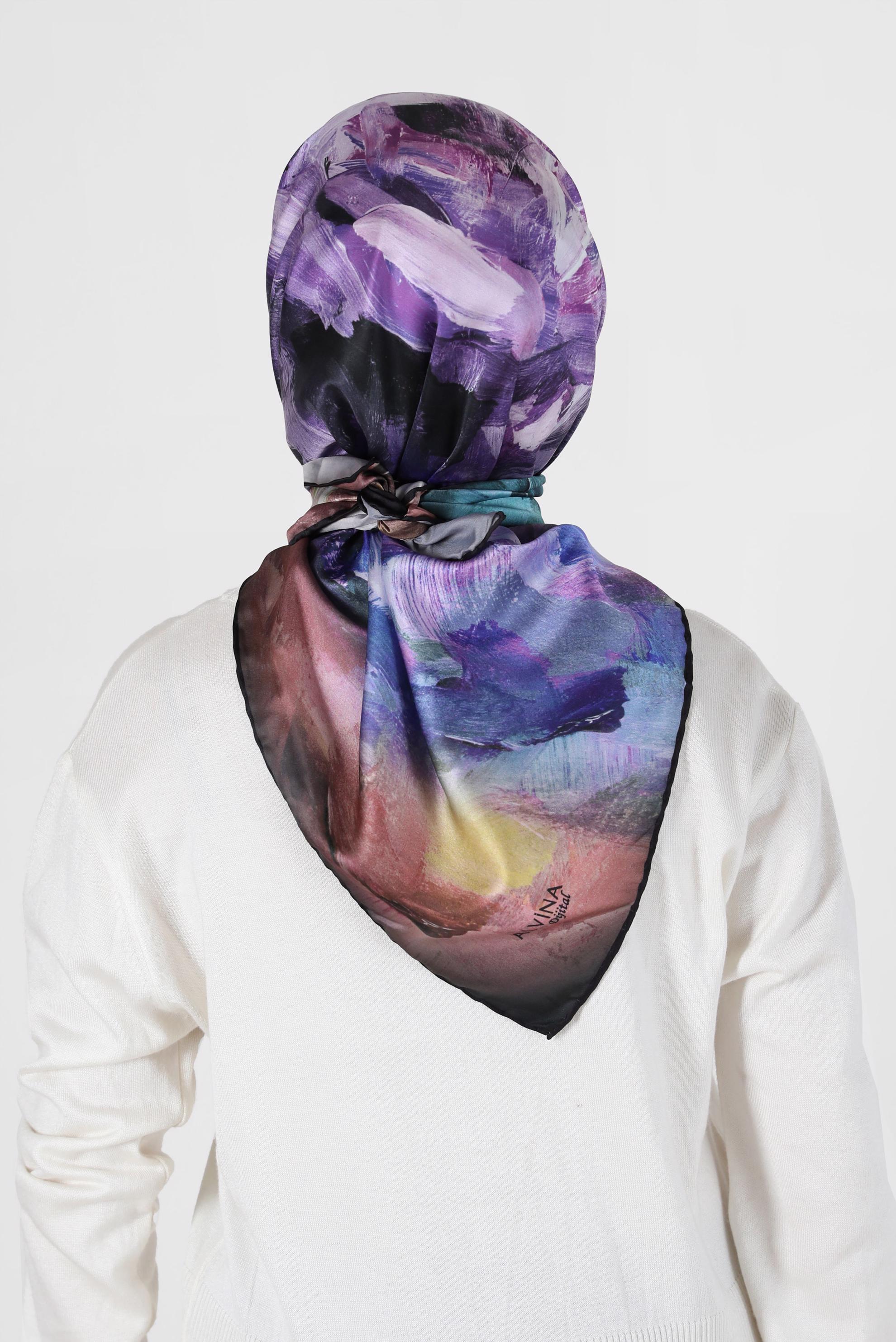 Tesettür giyim SİYAH ALVİNA DİJİTAL EŞARP 6035