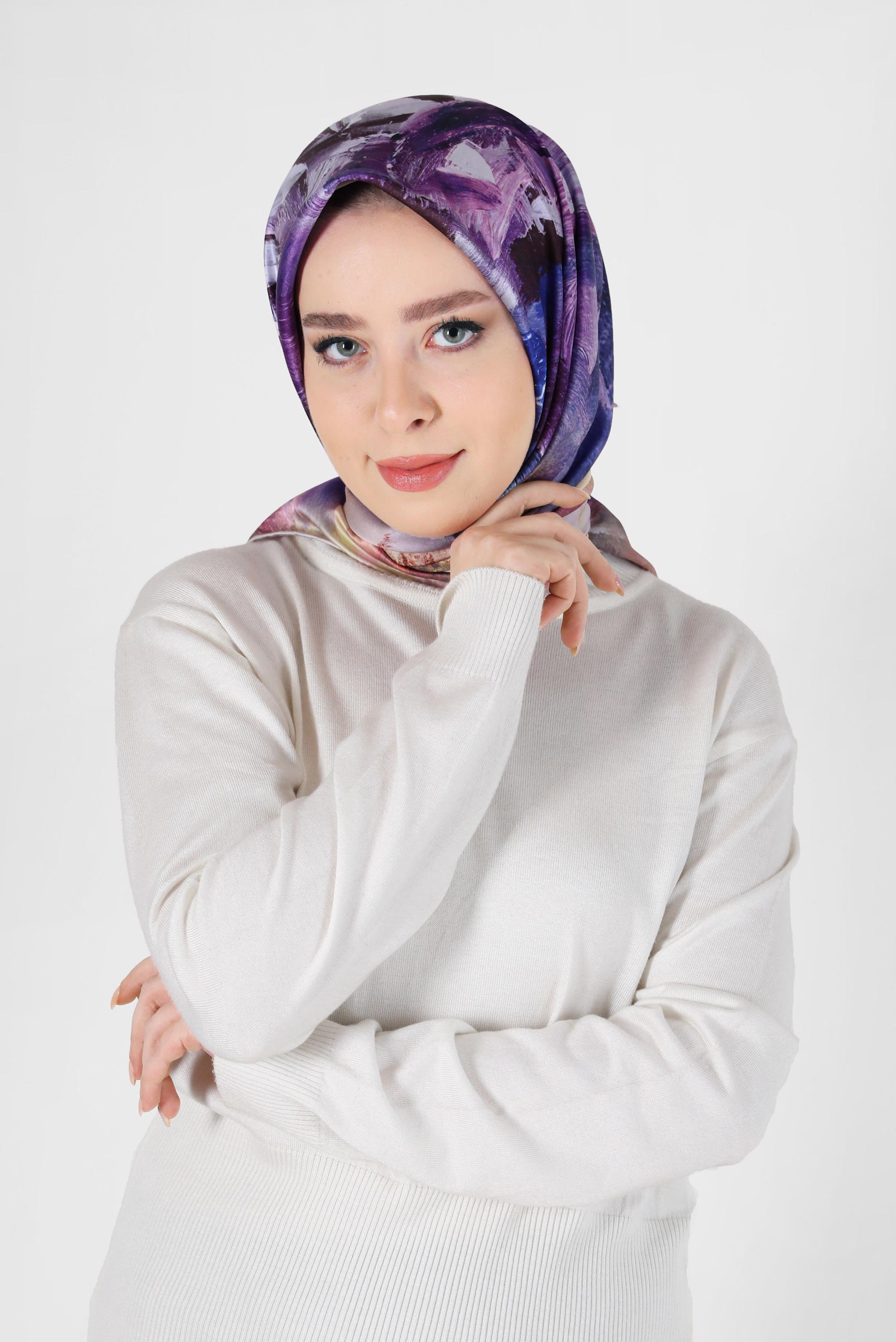 Tesettür giyim BEJ ALVİNA DİJİTAL EŞARP 6035