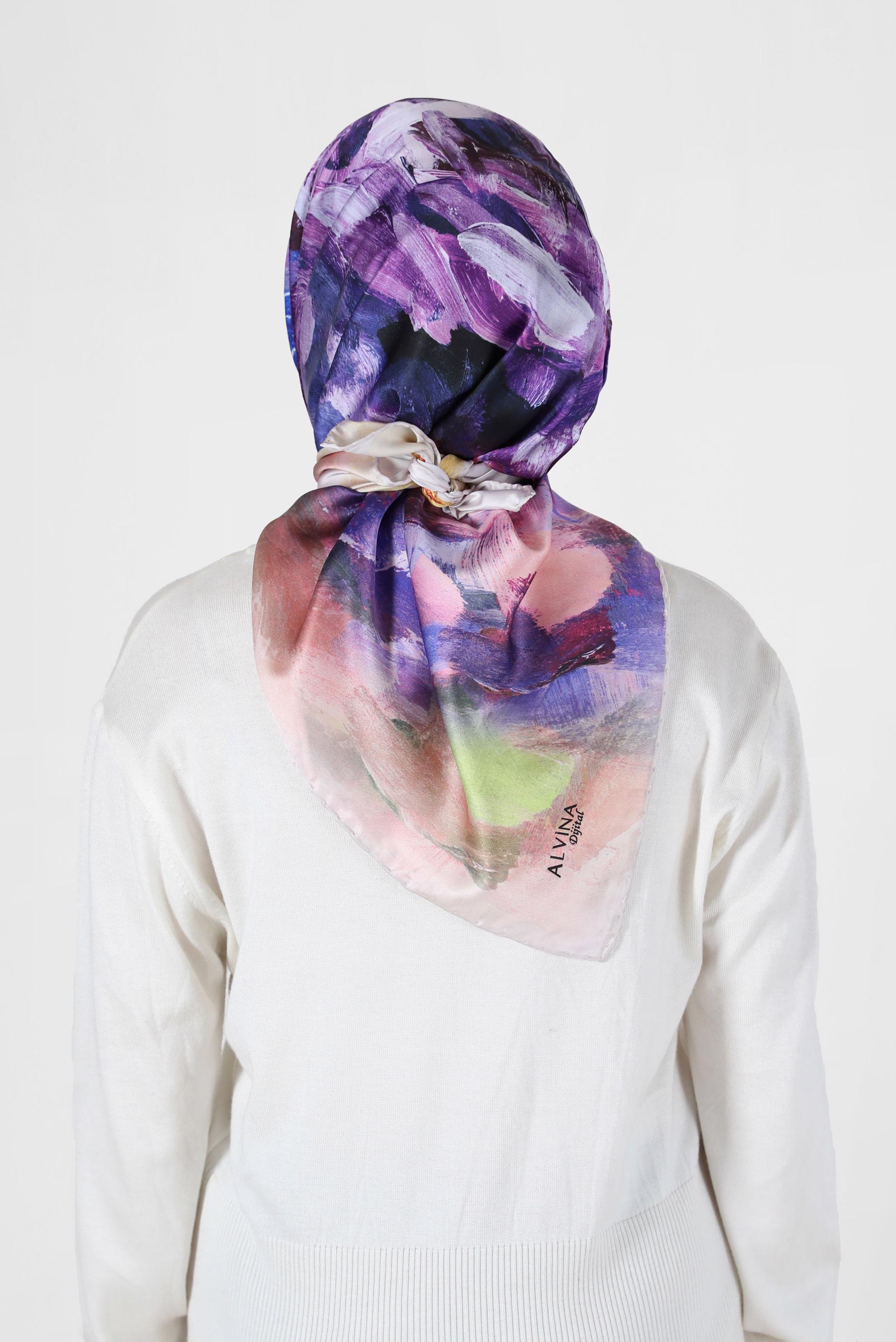 Tesettür giyim BEJ ALVİNA DİJİTAL EŞARP 6035