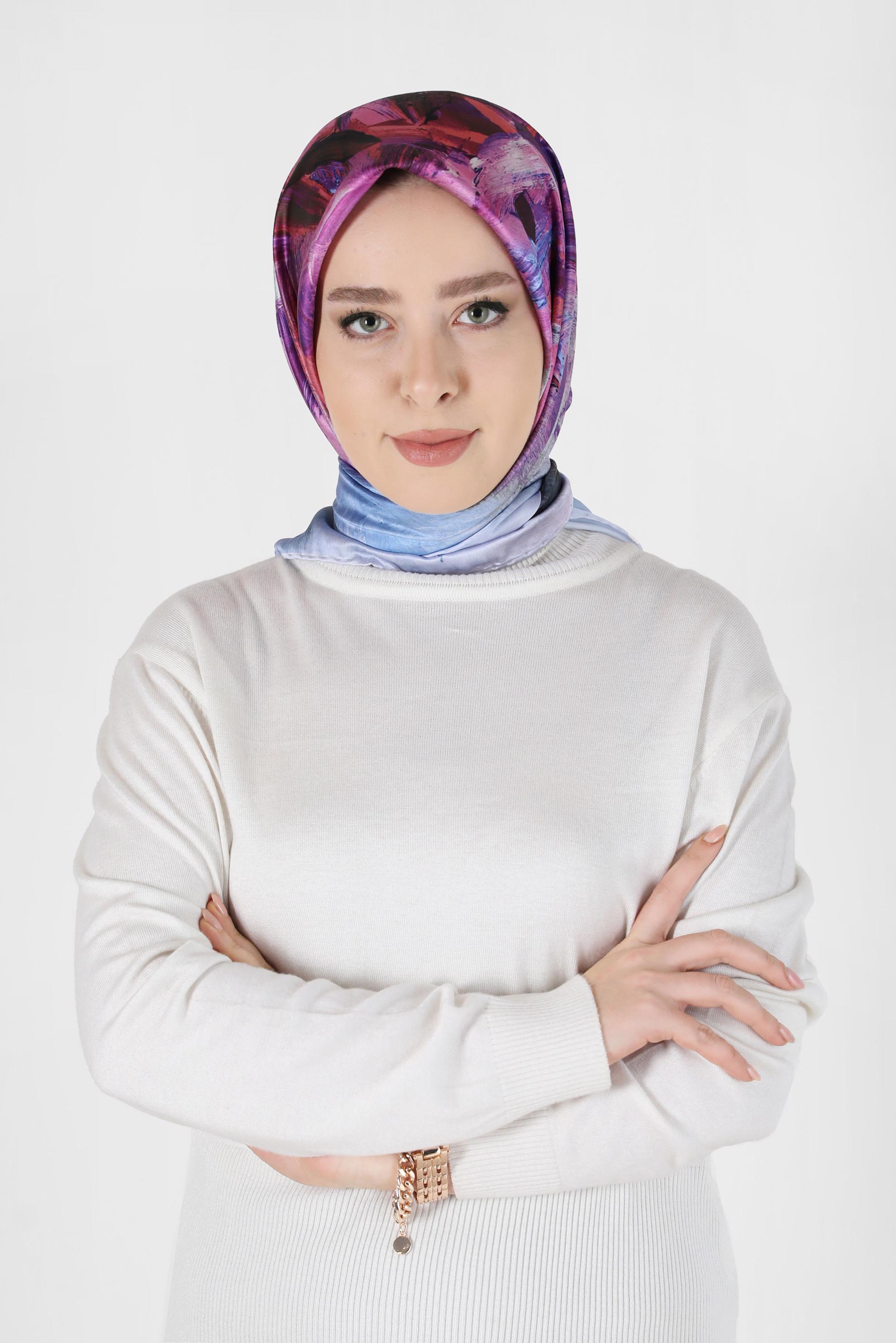 Tesettür giyim GRİ ALVİNA DİJİTAL EŞARP 6035