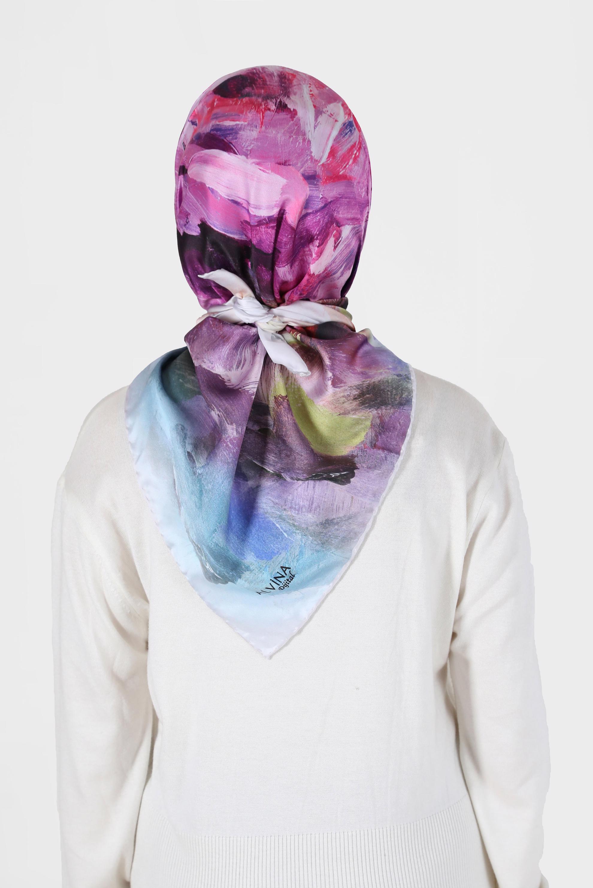 Tesettür giyim GRİ ALVİNA DİJİTAL EŞARP 6035