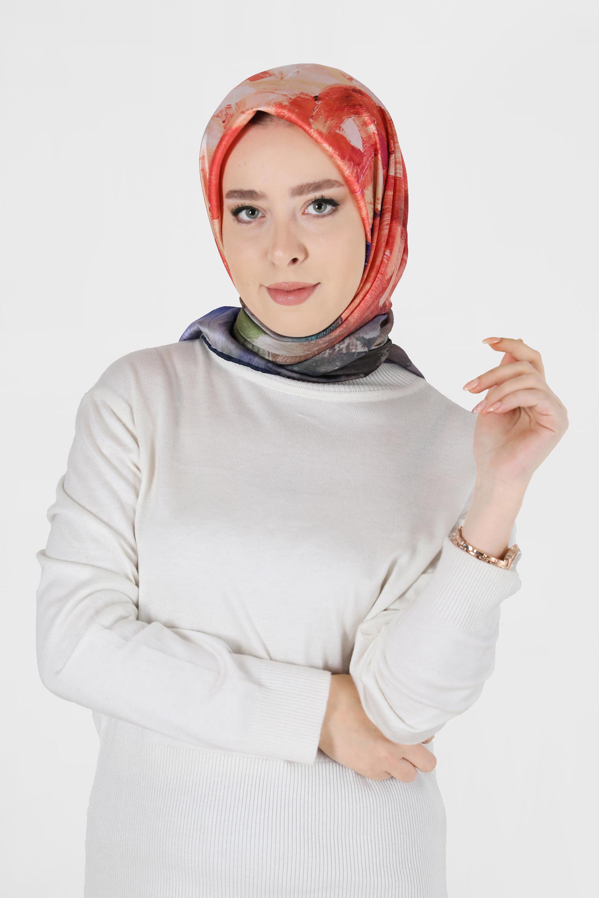 Tesettür giyim LACİVERT ALVİNA DİJİTAL EŞARP 6035