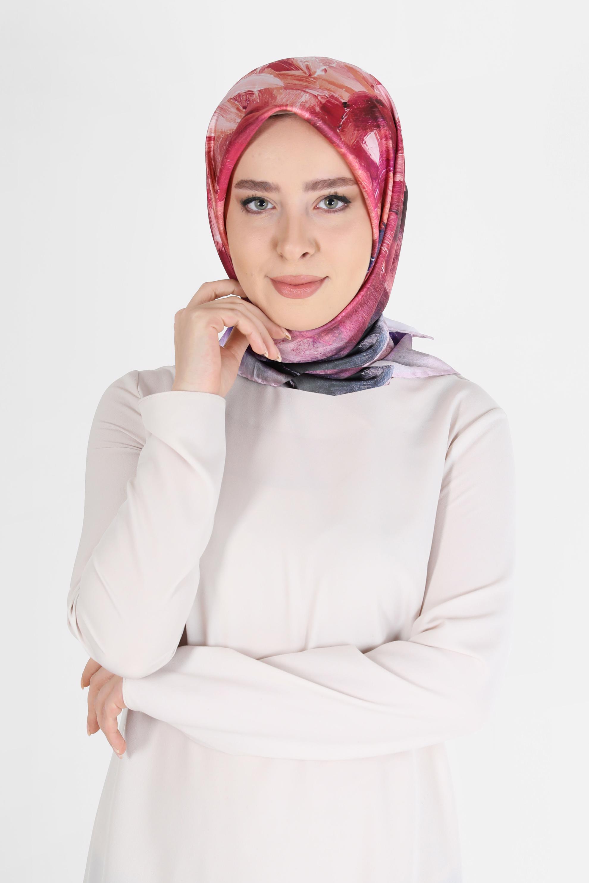 Tesettür giyim PUDRA ALVİNA DİJİTAL EŞARP 6035