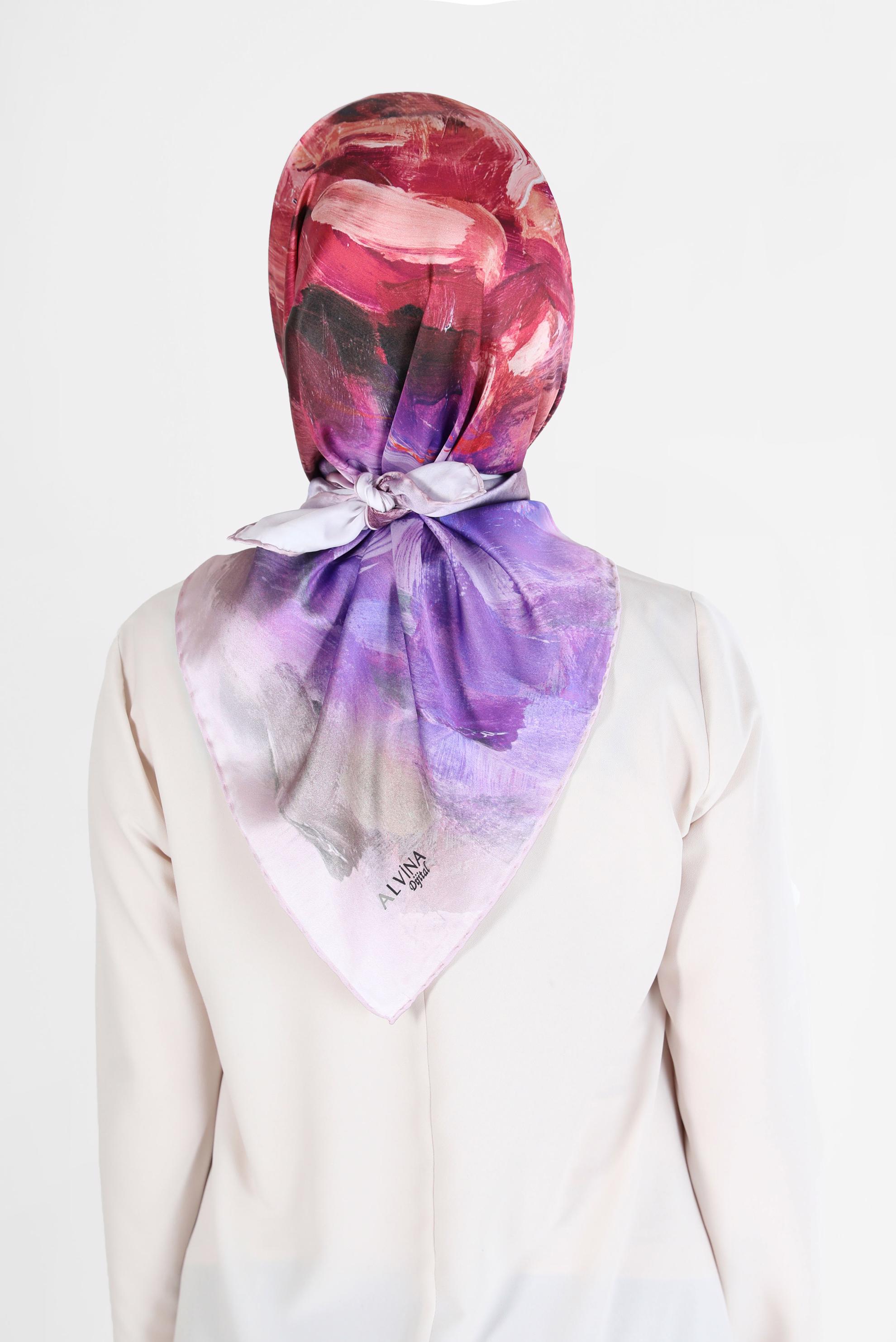 Tesettür giyim PUDRA ALVİNA DİJİTAL EŞARP 6035