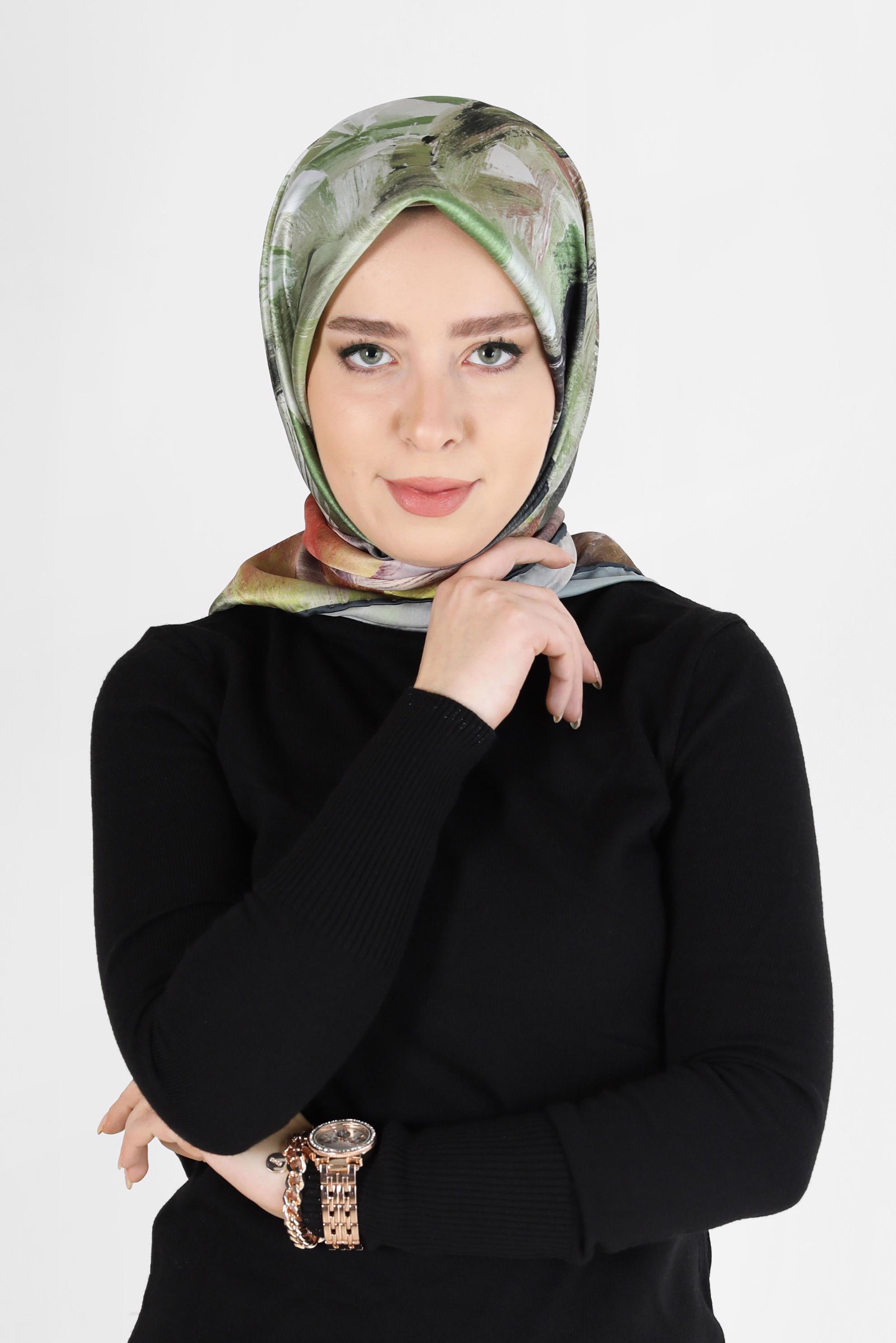 Tesettür giyim GRİ ALVİNA DİJİTAL EŞARP 6035