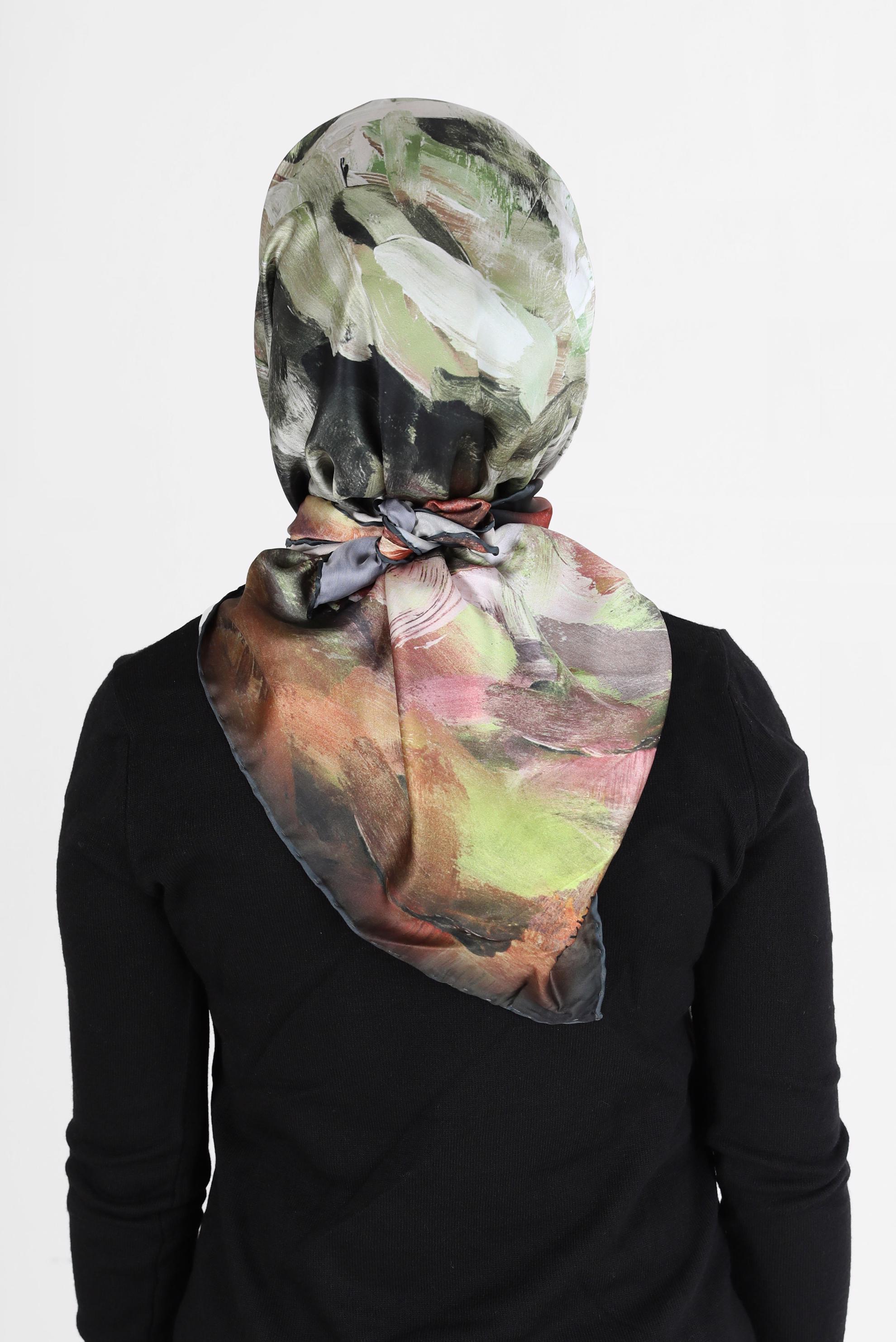 Tesettür giyim GRİ ALVİNA DİJİTAL EŞARP 6035