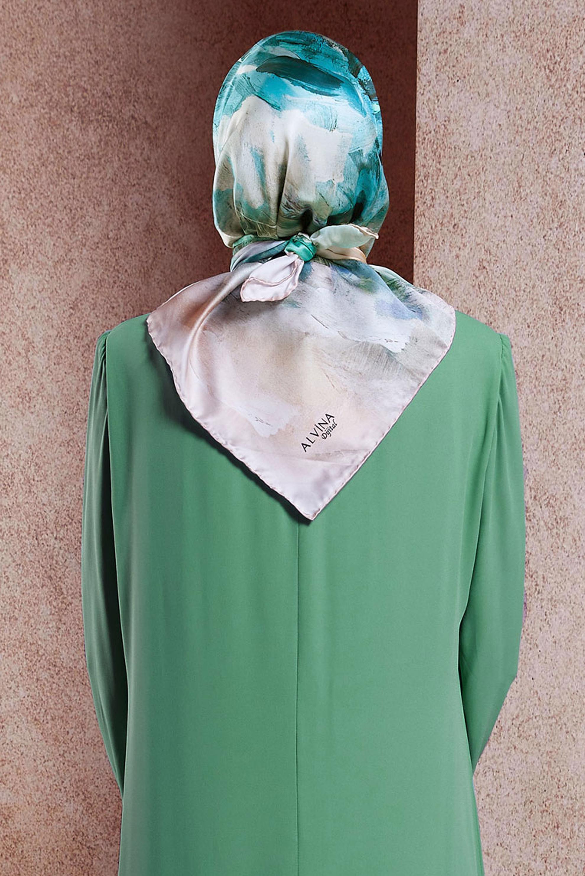 Tesettür giyim PUDRA ALVİNA DİJİTAL EŞARP 6035