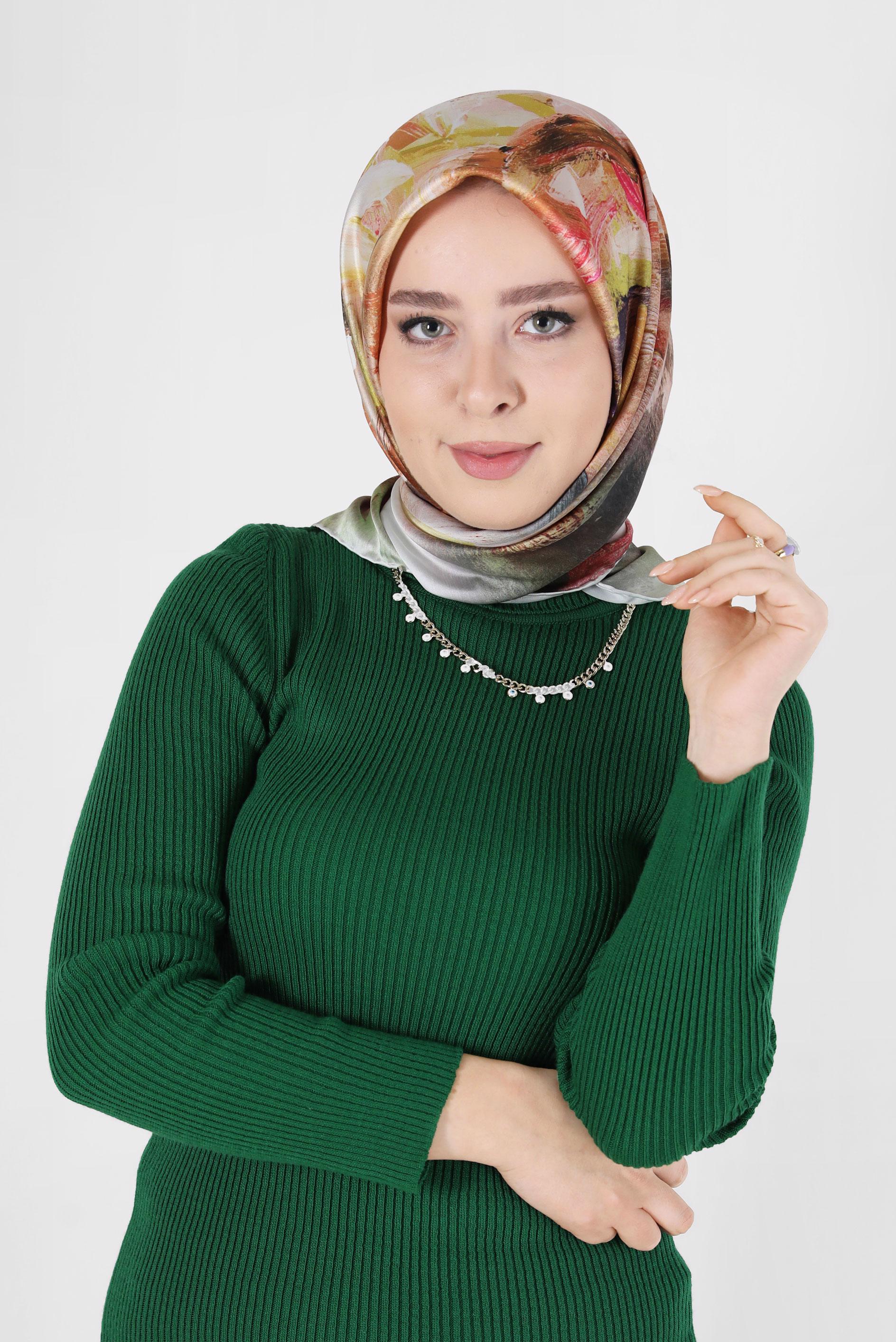 Tesettür giyim SARI ALVİNA DİJİTAL EŞARP 6035