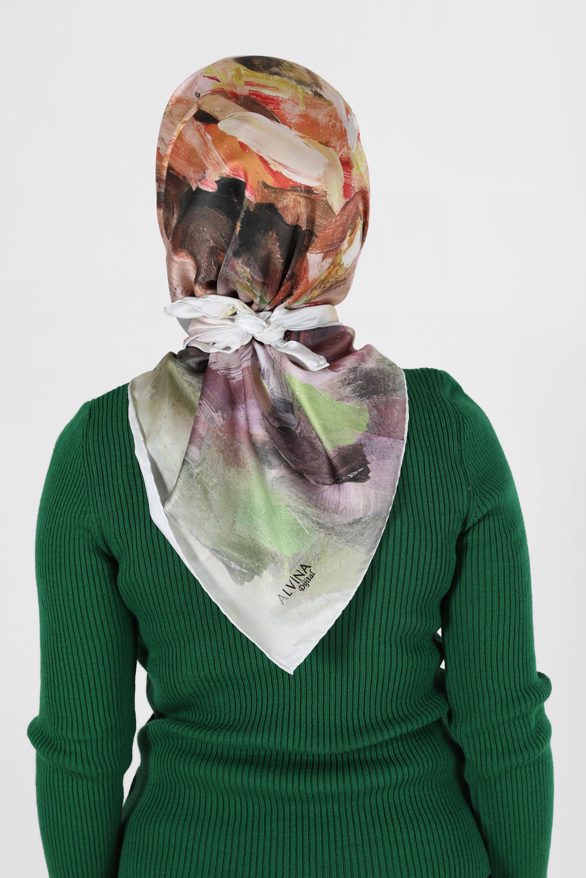 Tesettür giyim SARI ALVİNA DİJİTAL EŞARP 6035