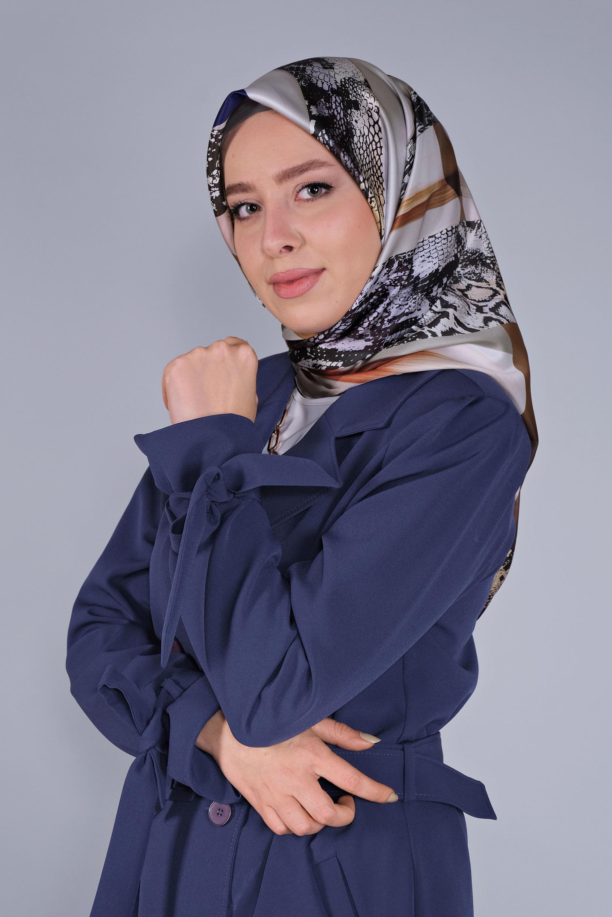 Vêtements hijab GRIS FOULARD ALVİNA 6100