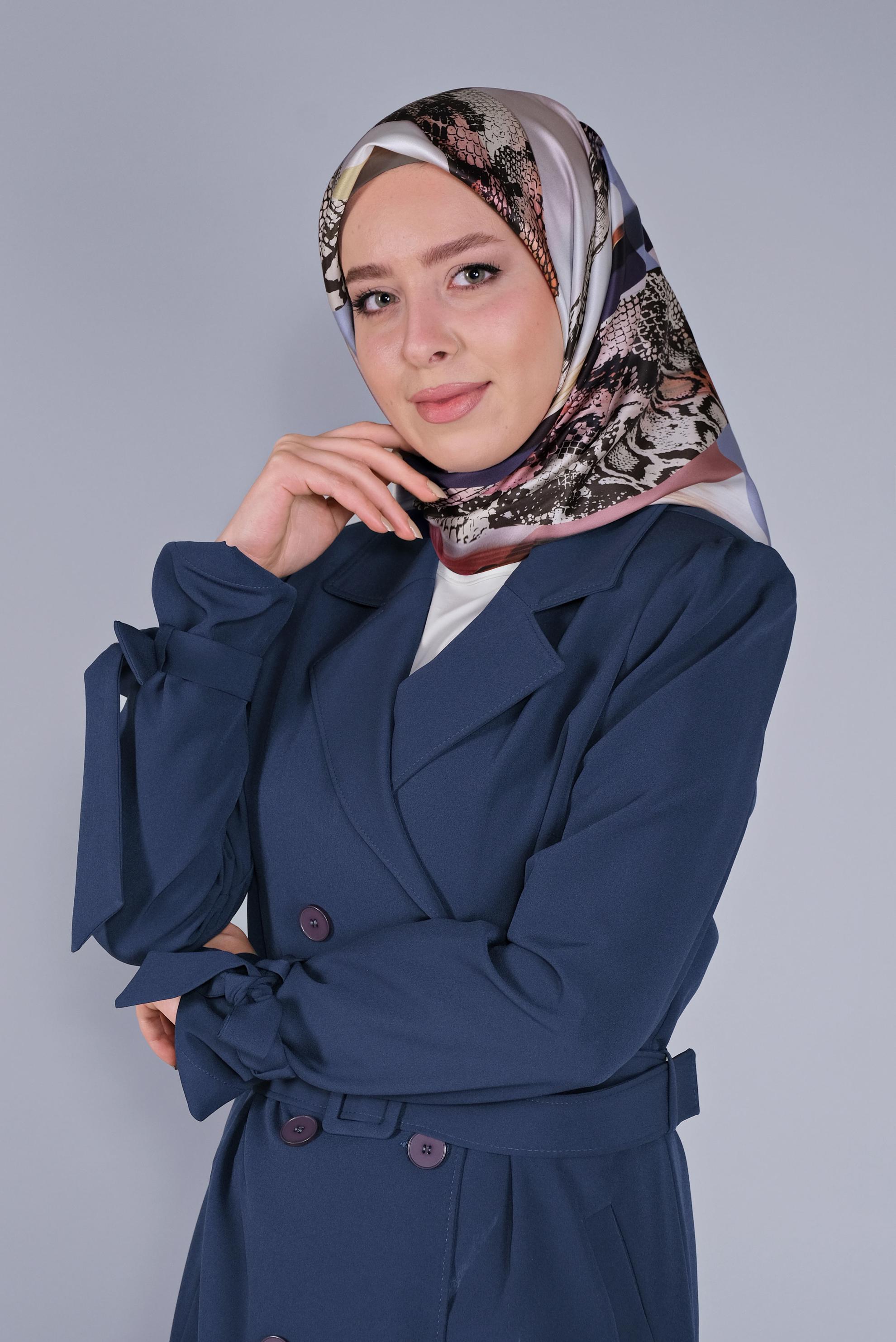 Vêtements hijab ARGENT FOULARD ALVİNA 6100