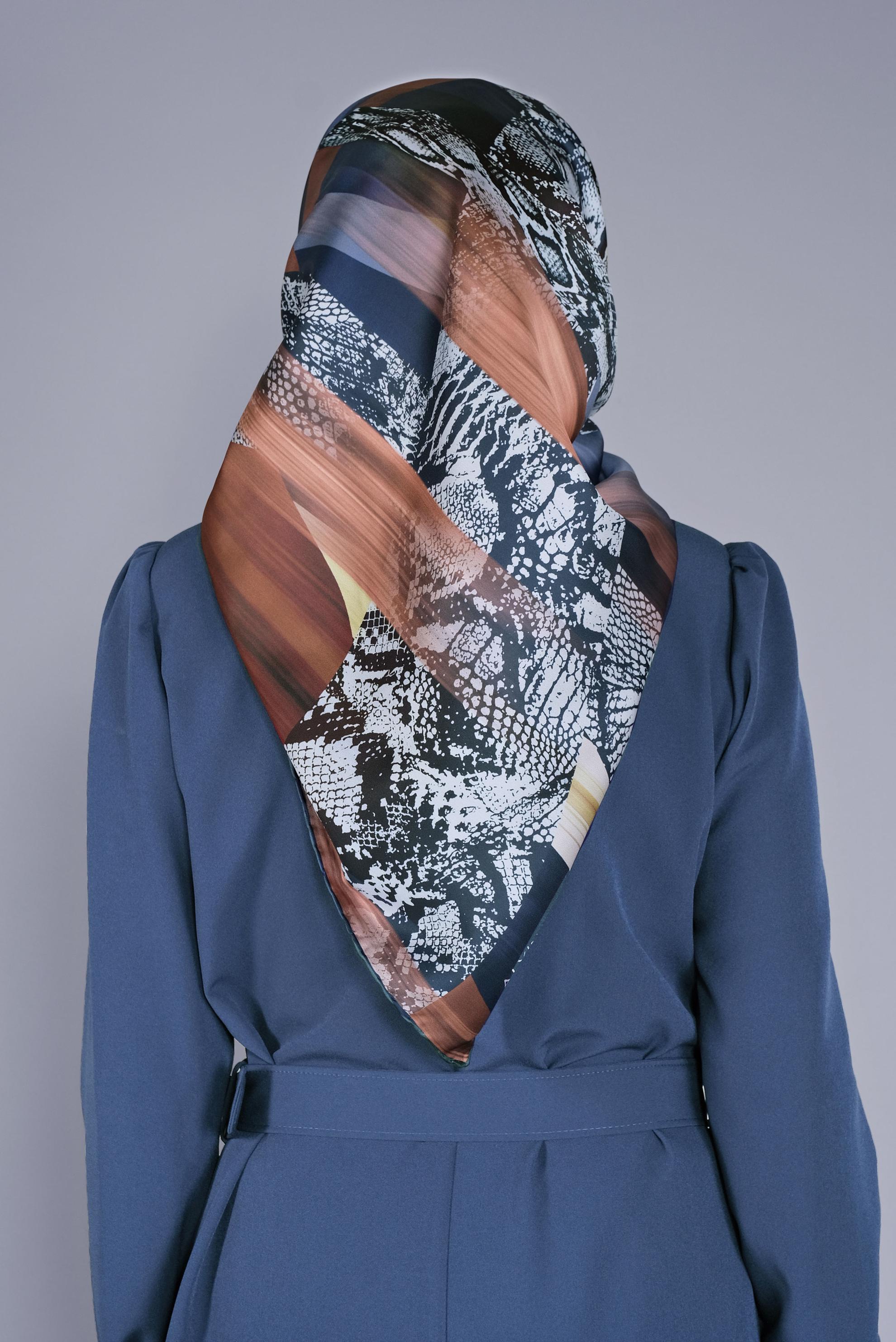 Vêtements hijab BLEU MARINE FOULARD ALVİNA 6100