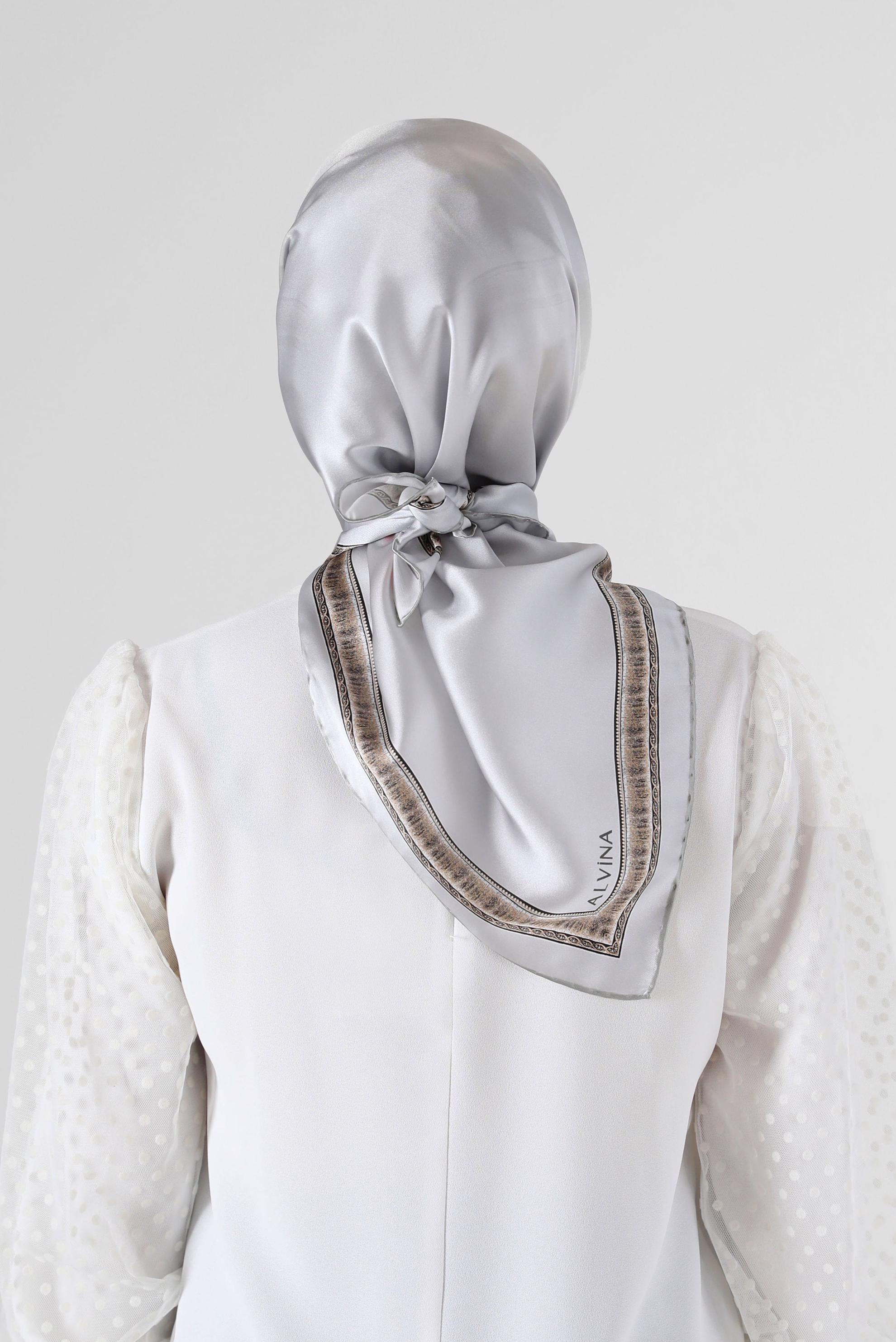 Hijab clothing SILVER ALVİNA SILK SCARF 6661 