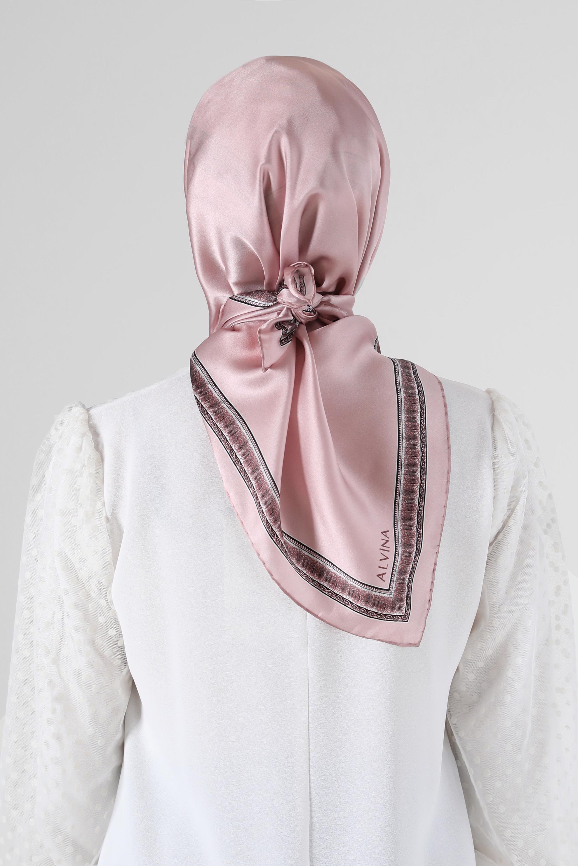 Tesettür giyim PUDRA ALVİNA İPEK EŞARP 6661 