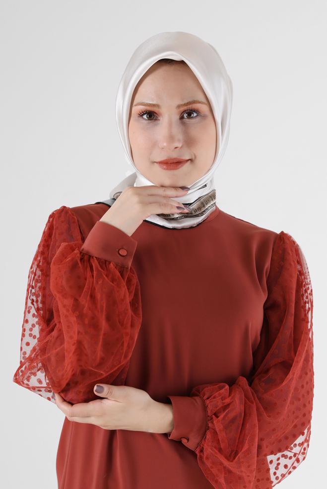 Vêtements hijab JAUNE ÉCHARPE EN SOIE ALVİNA 6661 - ALVİNA