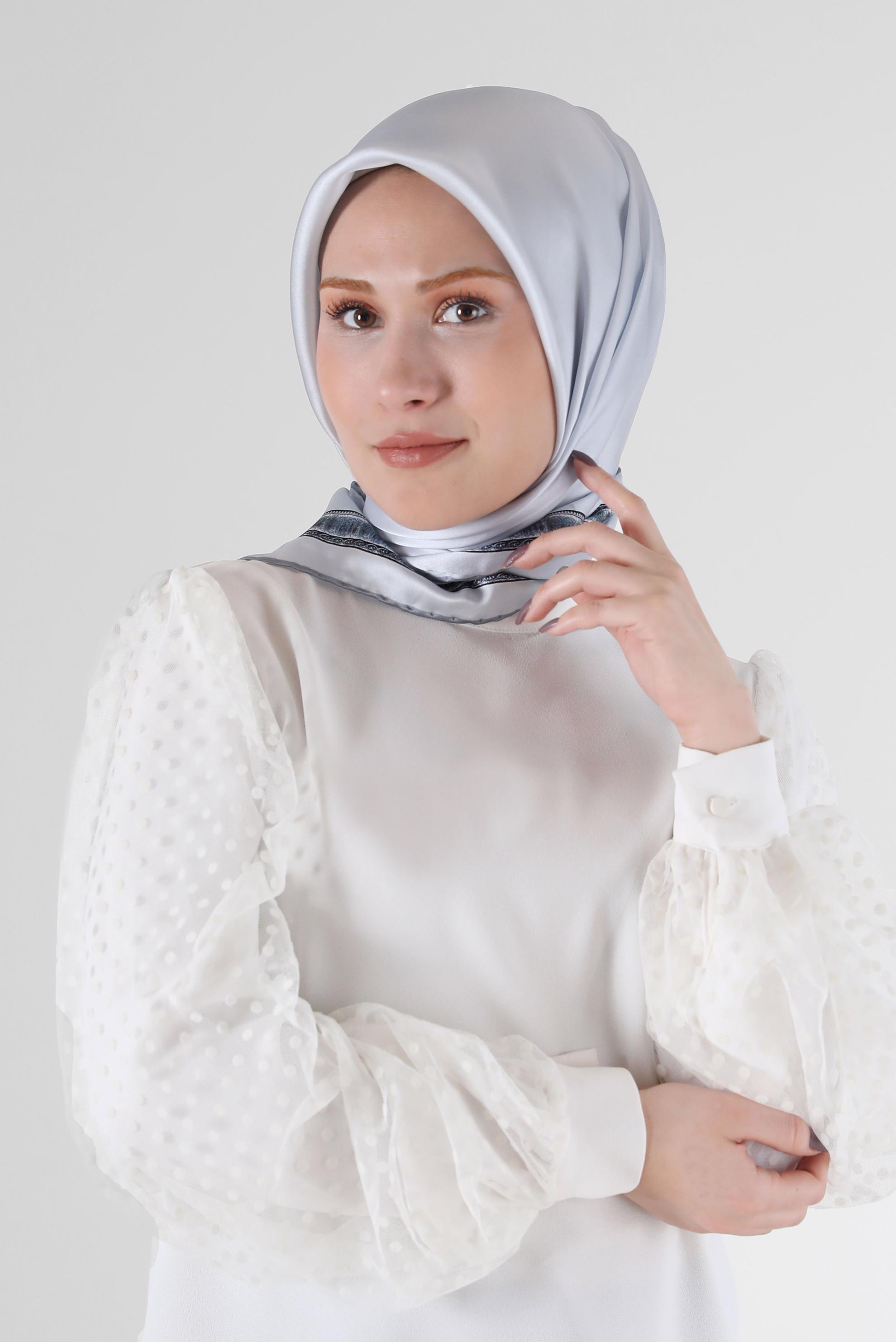 Hijab clothing BLUE ALVİNA SILK SCARF 6661 