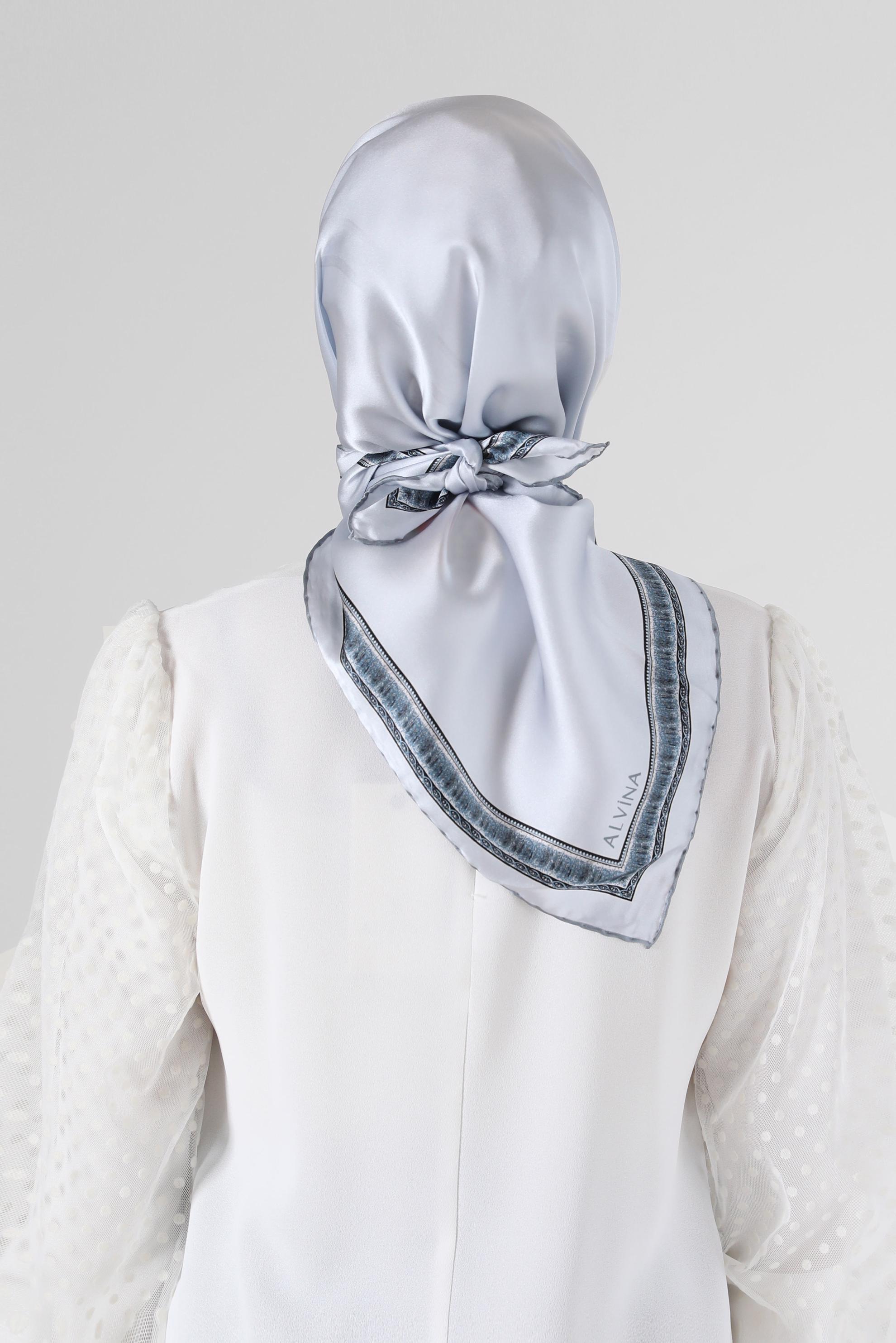 Hijab clothing BLUE ALVİNA SILK SCARF 6661 