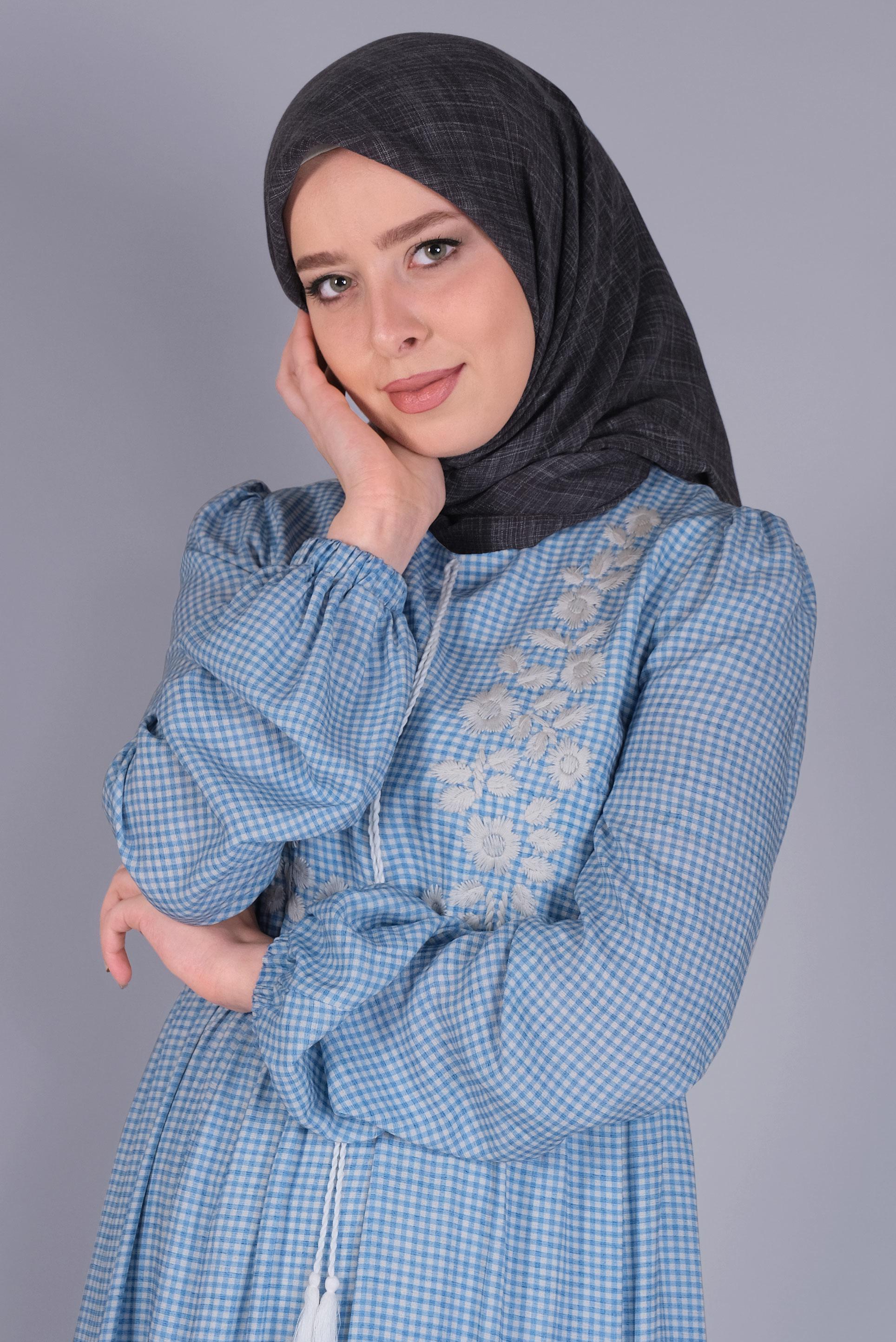 Tesettür giyim SİYAH ALVİNA KIRÇILLI EŞARP 8072 