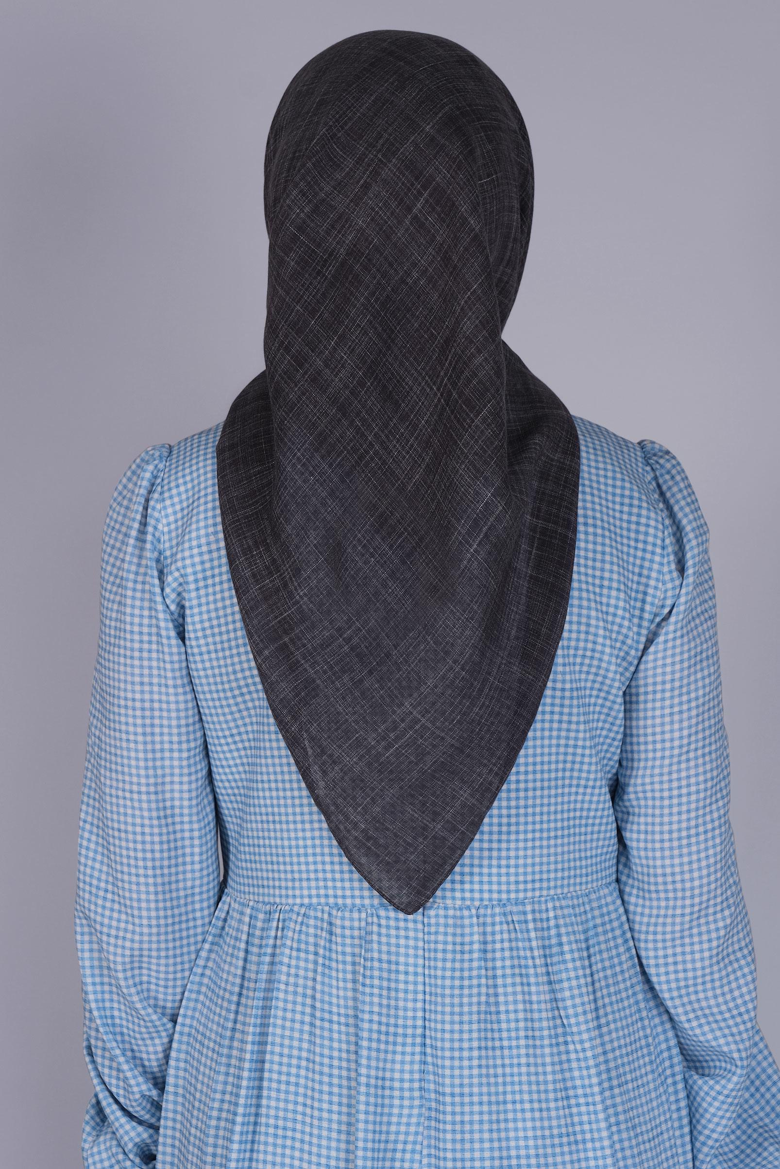 Tesettür giyim SİYAH ALVİNA KIRÇILLI EŞARP 8072 