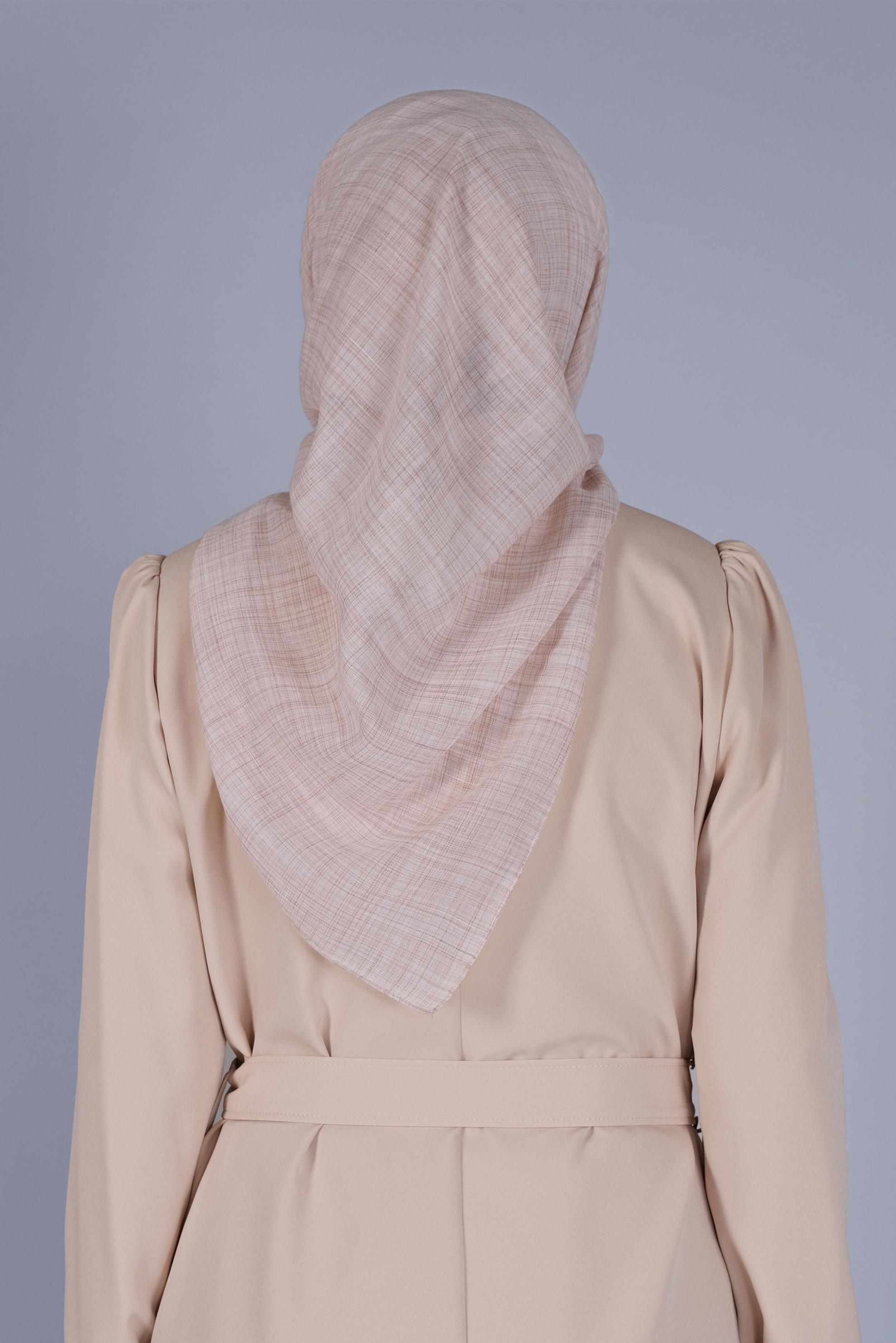 Tesettür giyim BEJ ALVİNA KIRÇILLI EŞARP 8072 