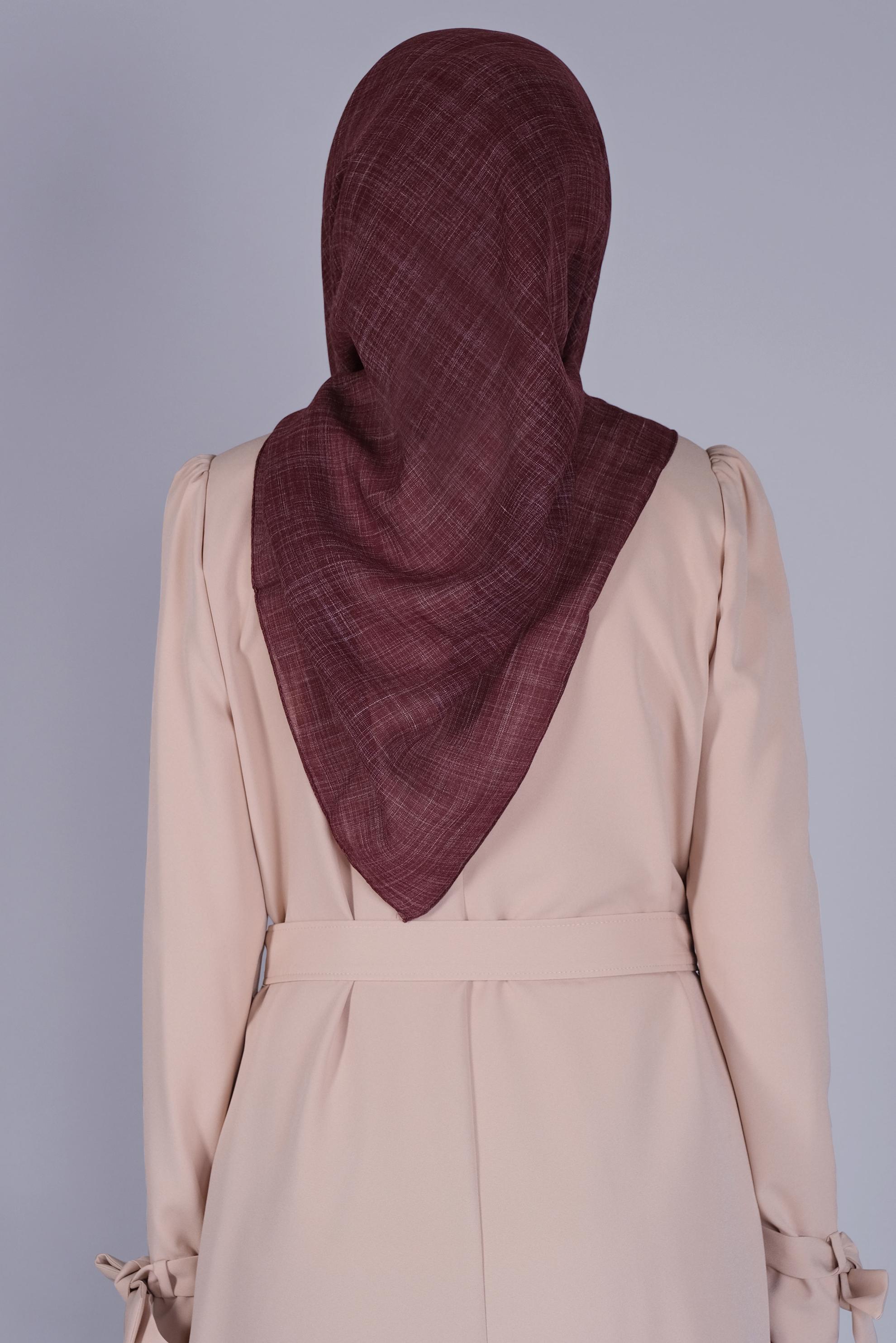 Tesettür giyim BORDO ALVİNA KIRÇILLI EŞARP 8072 